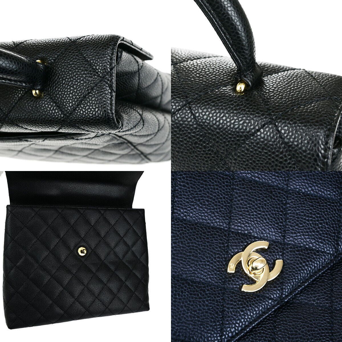 Chanel Coco Mark Black Leather Handbag (Pre-Owned) Size ONE SIZE - 9 Thumbnail