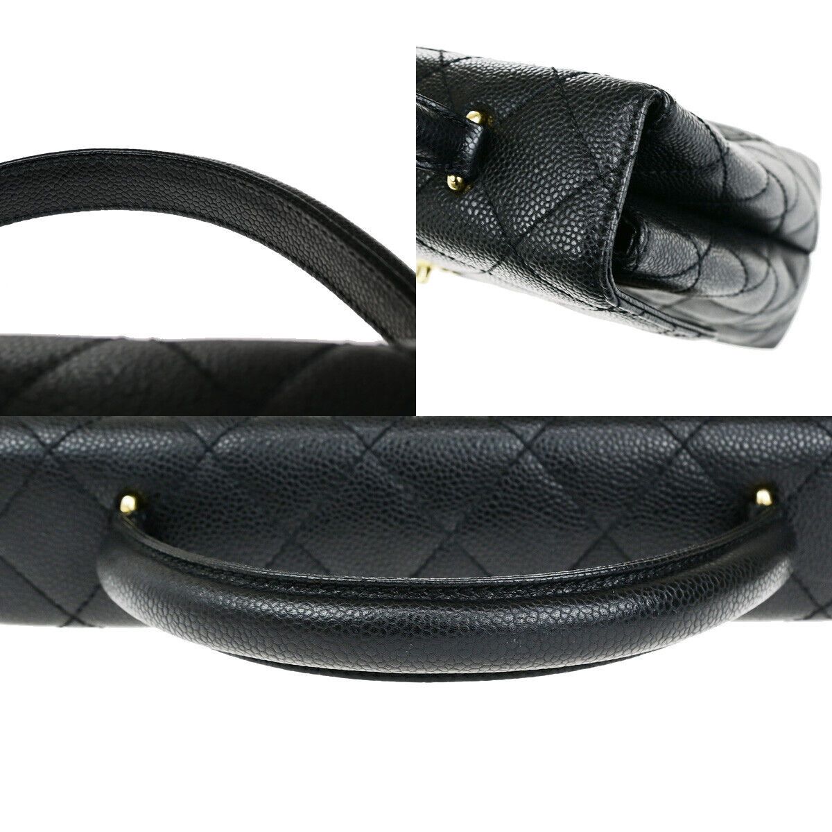 Chanel Coco Mark Black Leather Handbag (Pre-Owned) Size ONE SIZE - 7 Thumbnail