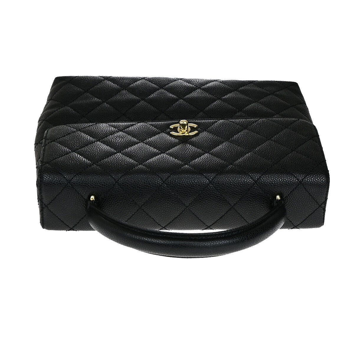 Chanel Coco Mark Black Leather Handbag (Pre-Owned) Size ONE SIZE - 5 Thumbnail