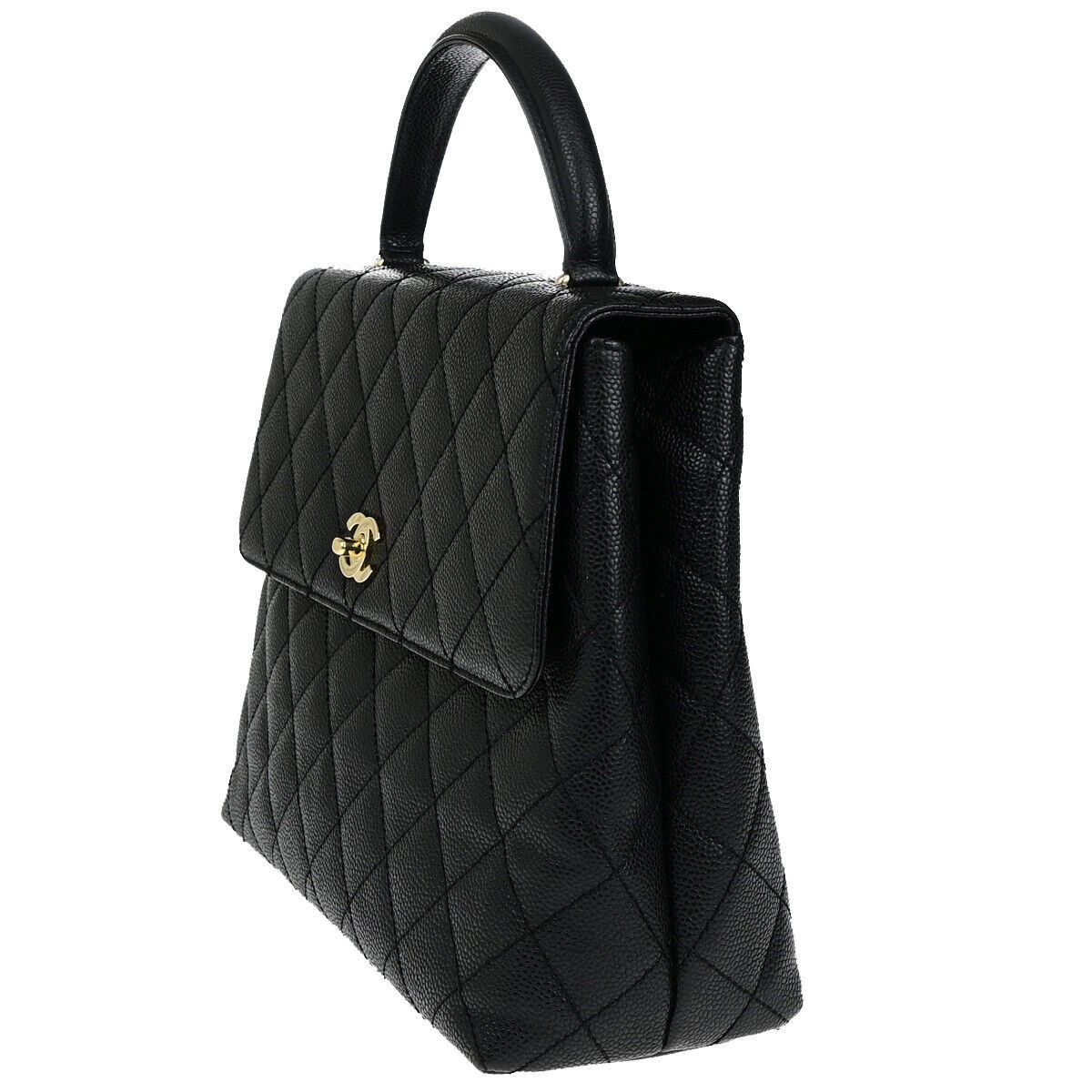 Chanel Coco Mark Black Leather Handbag (Pre-Owned) Size ONE SIZE - 3 Thumbnail