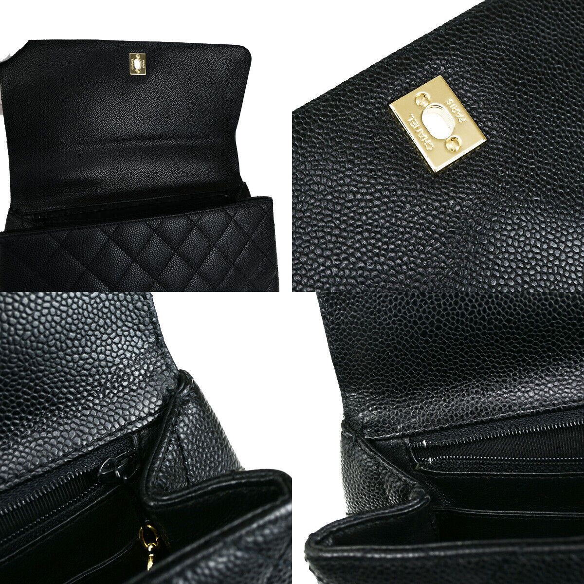 Chanel Coco Mark Black Leather Handbag (Pre-Owned) Size ONE SIZE - 8 Thumbnail