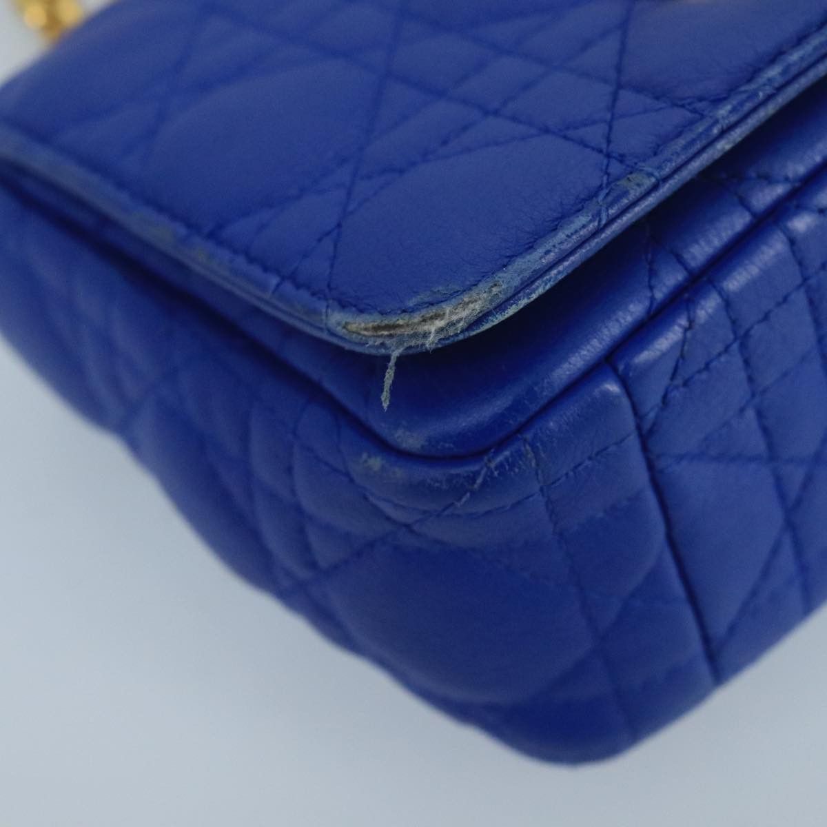 Dior Caro Blue Leather Shoulder Bag (Pre-Owned) Size ONE SIZE - 8 Thumbnail