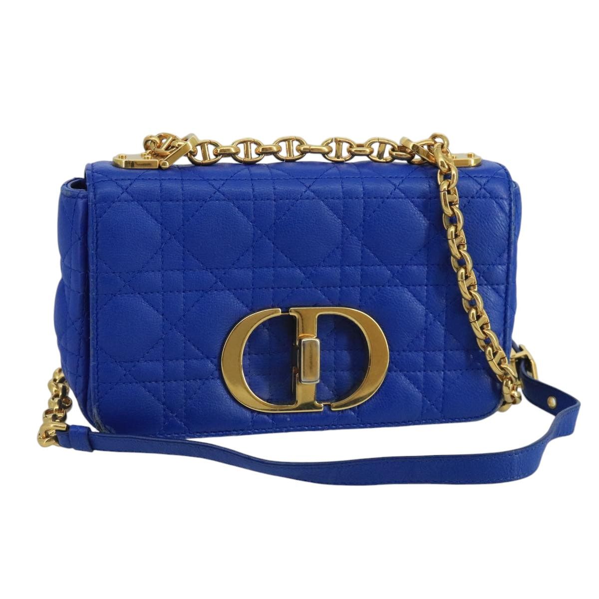 Dior Caro Blue Leather Shoulder Bag (Pre-Owned) Size ONE SIZE - 17 Thumbnail