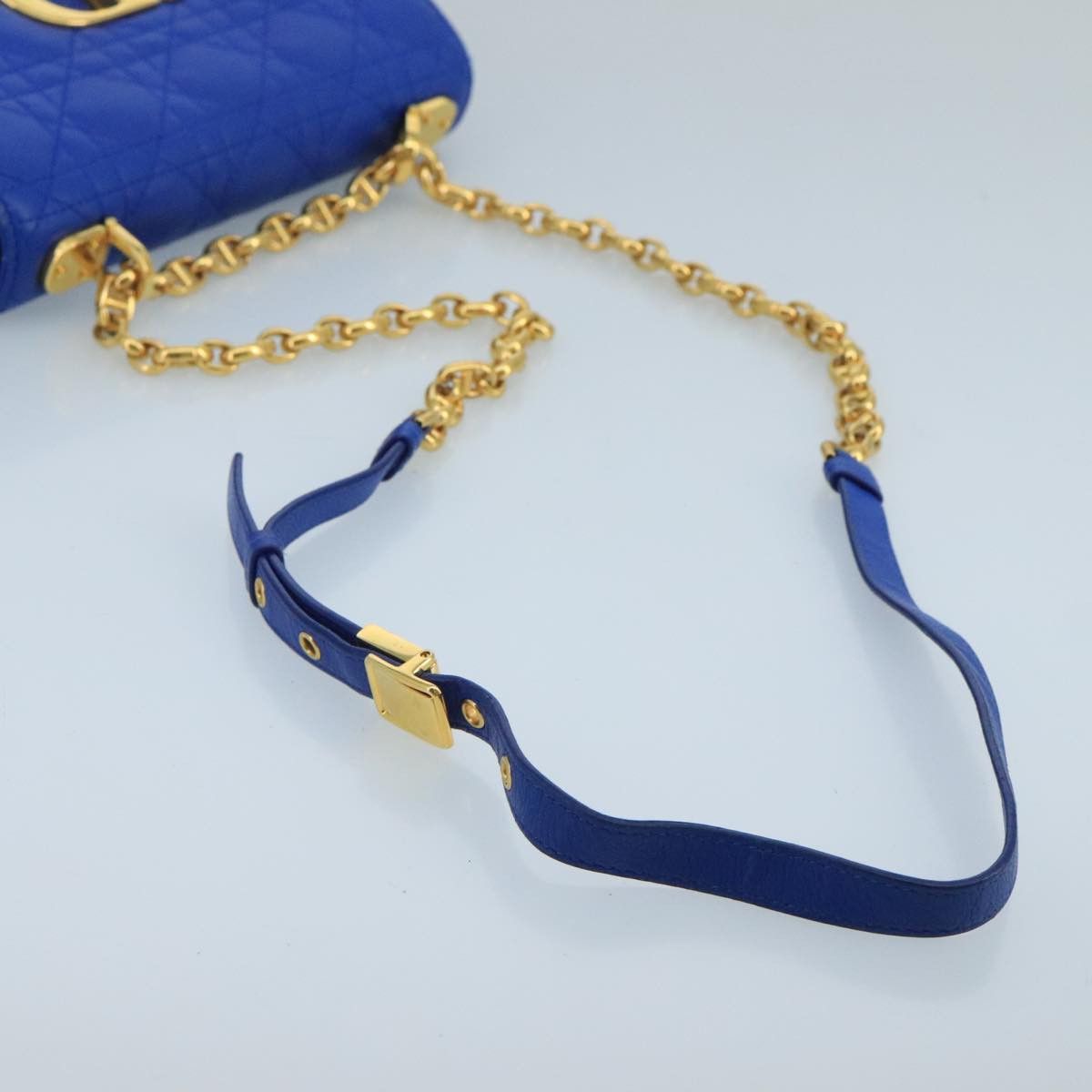 Dior Caro Blue Leather Shoulder Bag (Pre-Owned) Size ONE SIZE - 5 Thumbnail