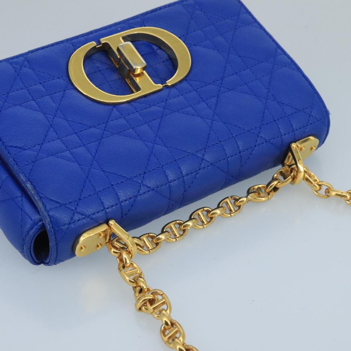 Dior Caro Blue Leather Shoulder Bag (Pre-Owned) Size ONE SIZE - 18 Thumbnail