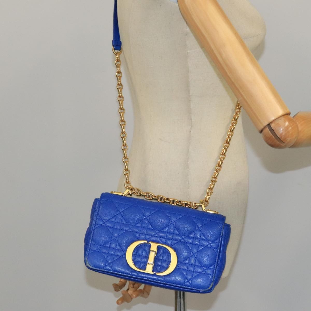 Dior Caro Blue Leather Shoulder Bag (Pre-Owned) Size ONE SIZE - 16 Thumbnail