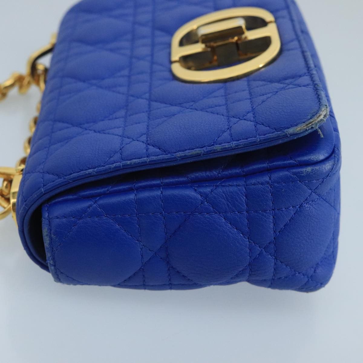 Dior Caro Blue Leather Shoulder Bag (Pre-Owned) Size ONE SIZE - 3 Thumbnail