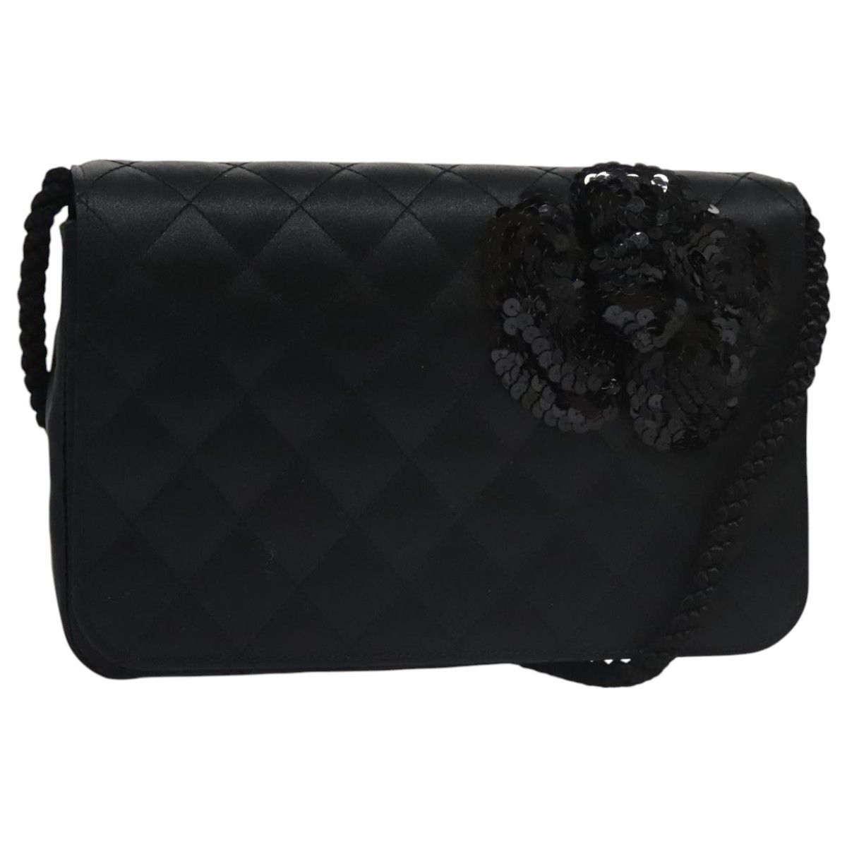 Chanel Camellia Black Silk Shoulder Bag (Pre-Owned) Size ONE SIZE - 18 Thumbnail