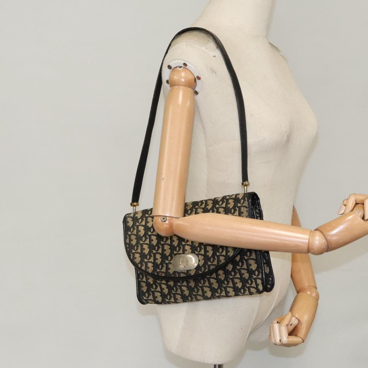 Dior Trotter Navy Canvas Shoulder Bag (Pre-Owned) Size ONE SIZE - 16 Thumbnail