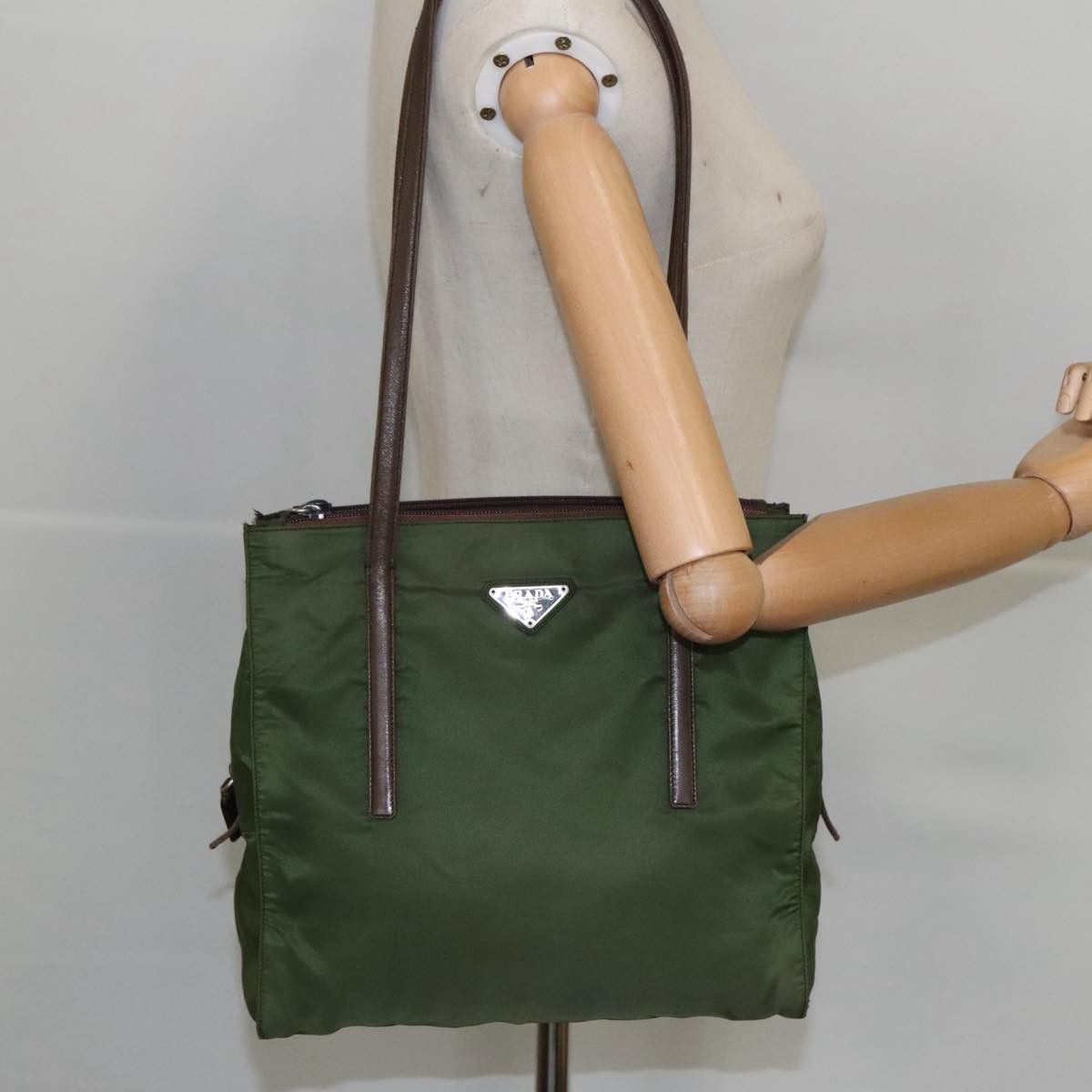 Prada Re-Nylon Khaki Synthetic Shoulder Bag (Pre-Owned) Size ONE SIZE - 16 Thumbnail