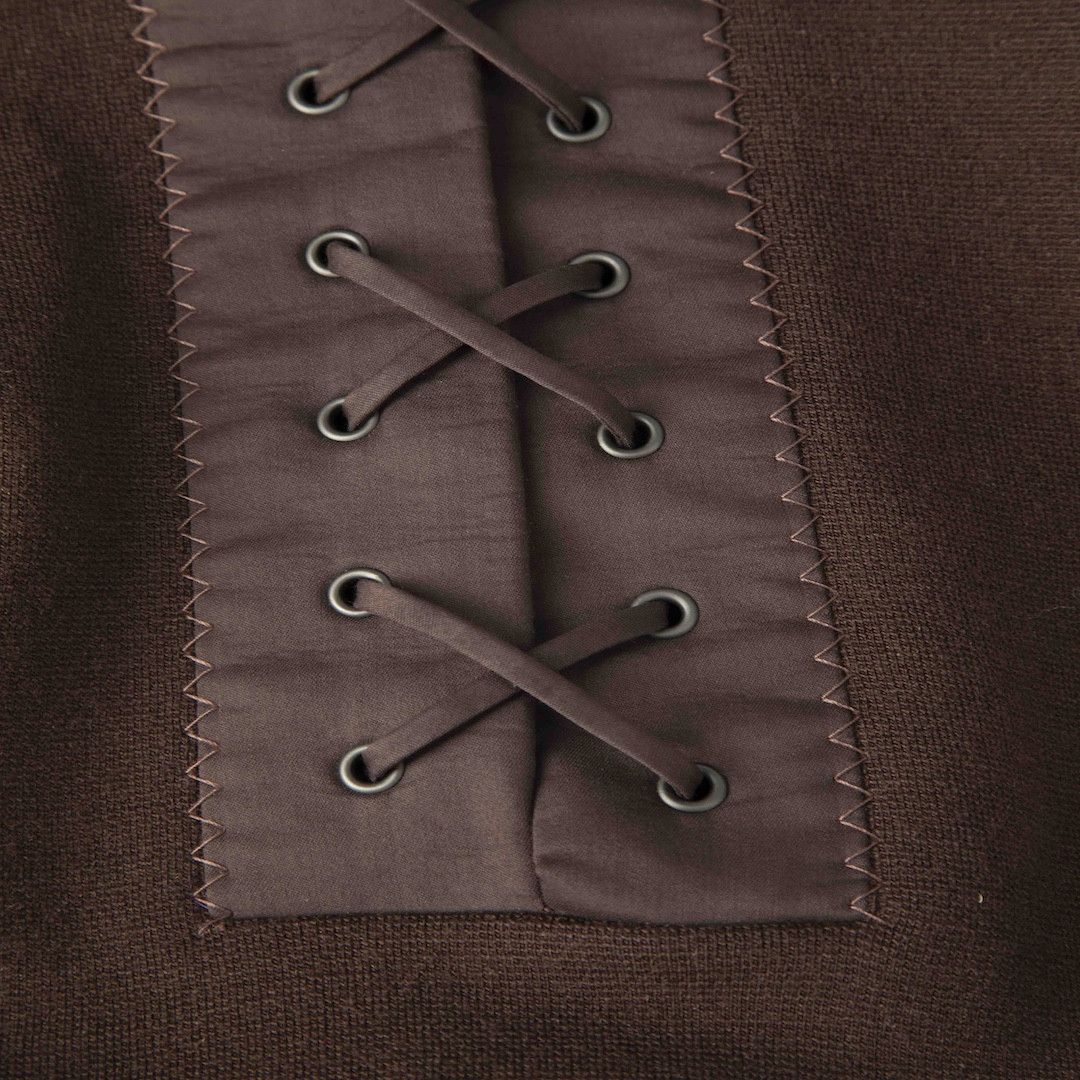 Bottega Veneta Brown Wool Lace Up Knee Length Dress Size S / US 4 / IT 40 - 4 Thumbnail
