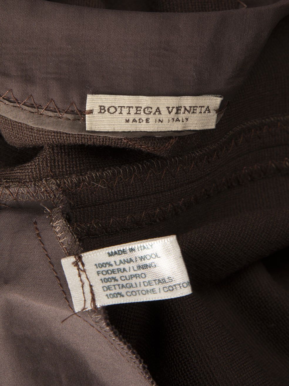 Bottega Veneta Brown Wool Lace Up Knee Length Dress Size S / US 4 / IT 40 - 5 Thumbnail