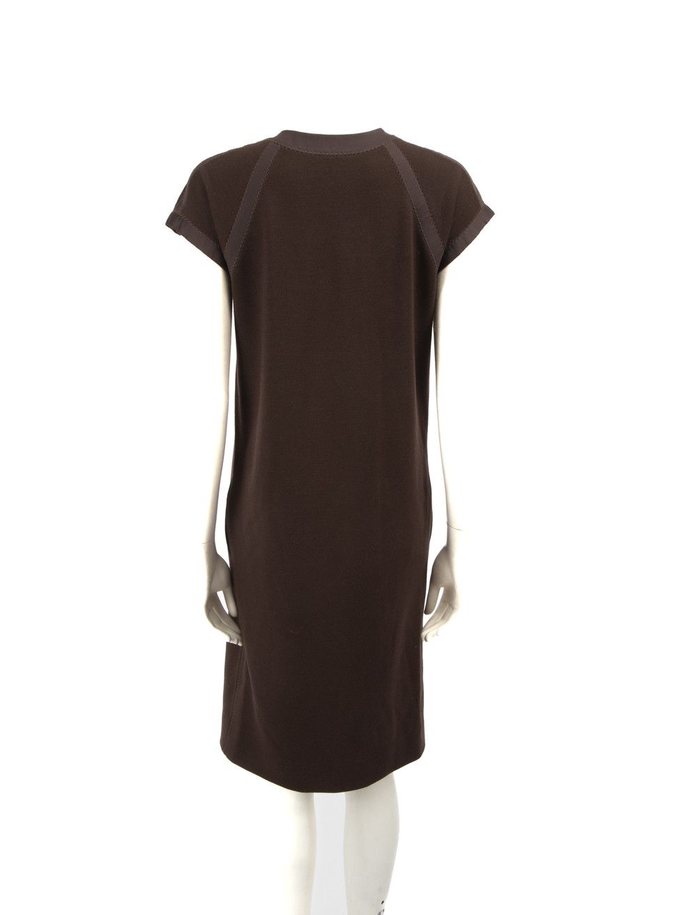 Bottega Veneta Brown Wool Lace Up Knee Length Dress Size S / US 4 / IT 40 - 3 Thumbnail