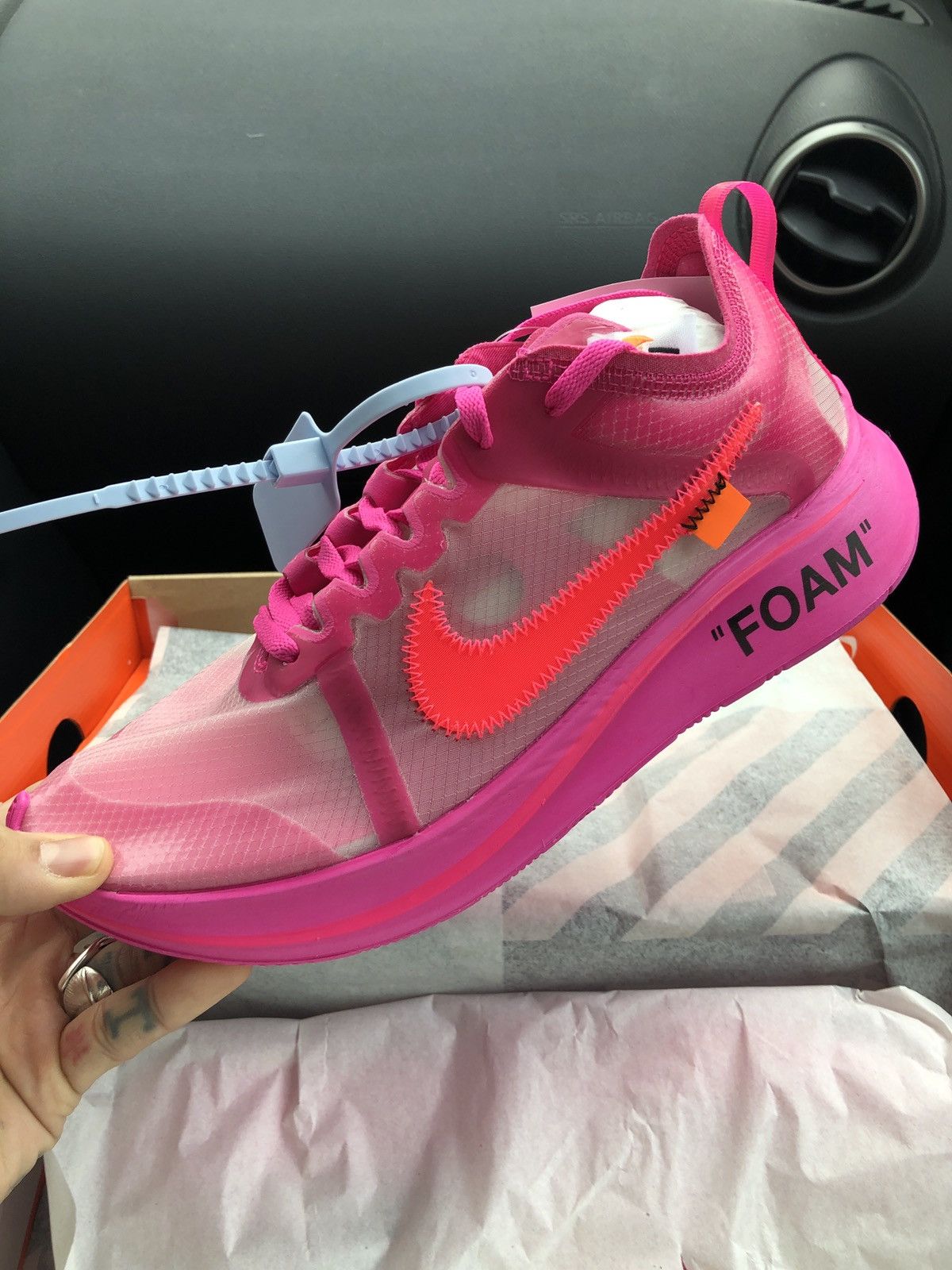 Nike Off White Zoom Fly Tulip Pink
