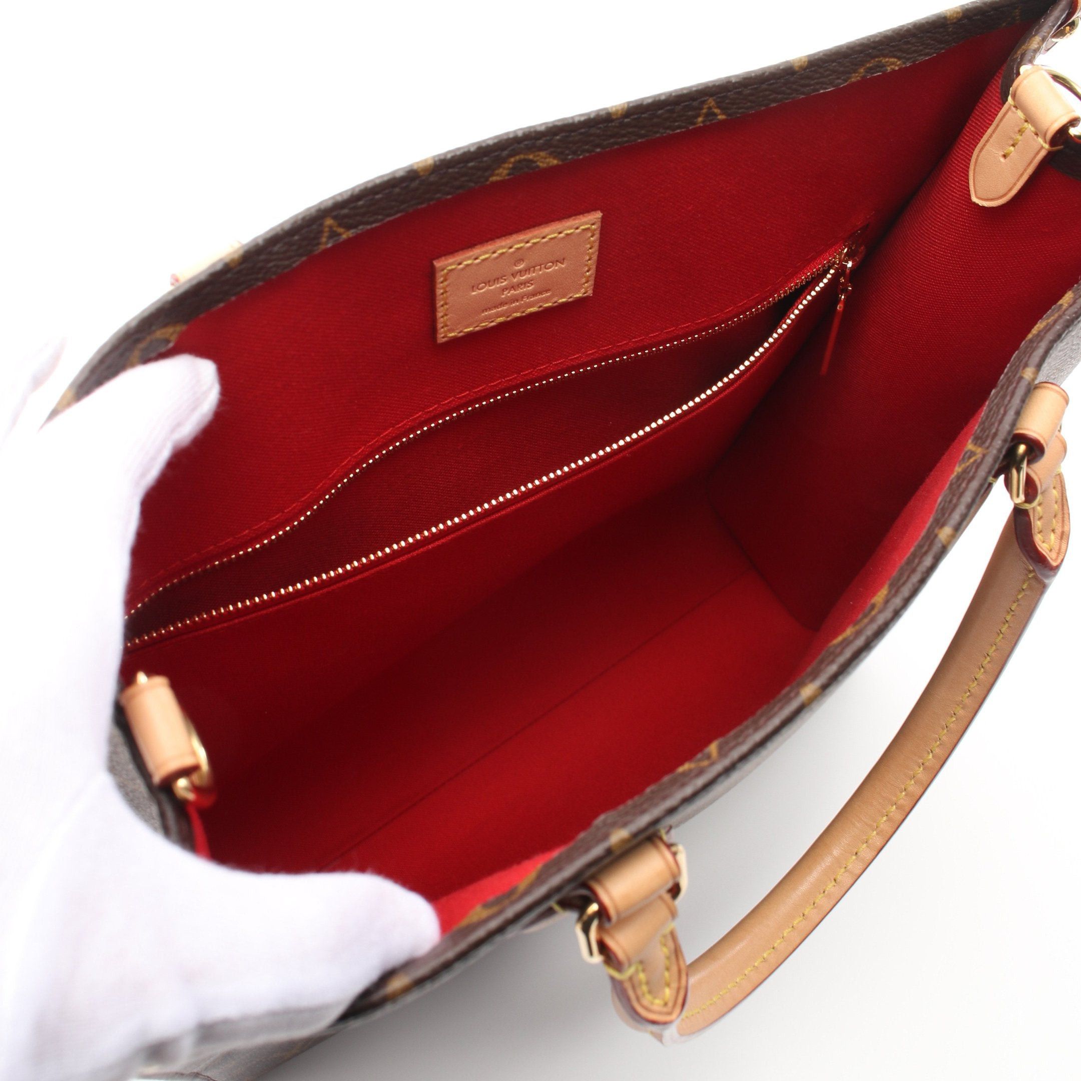 Louis Vuitton Louis Vuitton Sac Plat Pm Monogram Handbag Tote Bag Leather Brown Size ONE SIZE - 3 Thumbnail