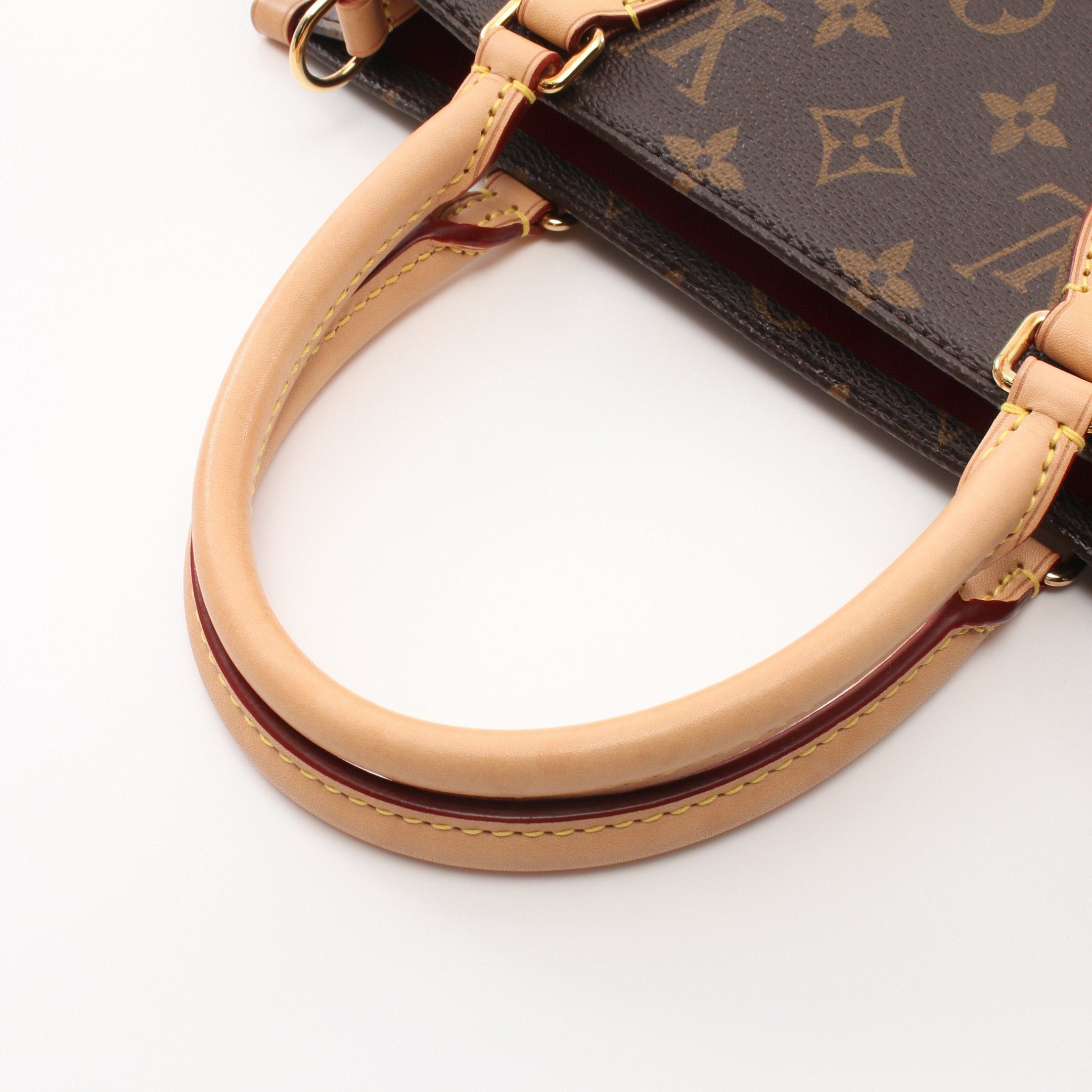 Louis Vuitton Louis Vuitton Sac Plat Pm Monogram Handbag Tote Bag Leather Brown Size ONE SIZE - 5 Thumbnail