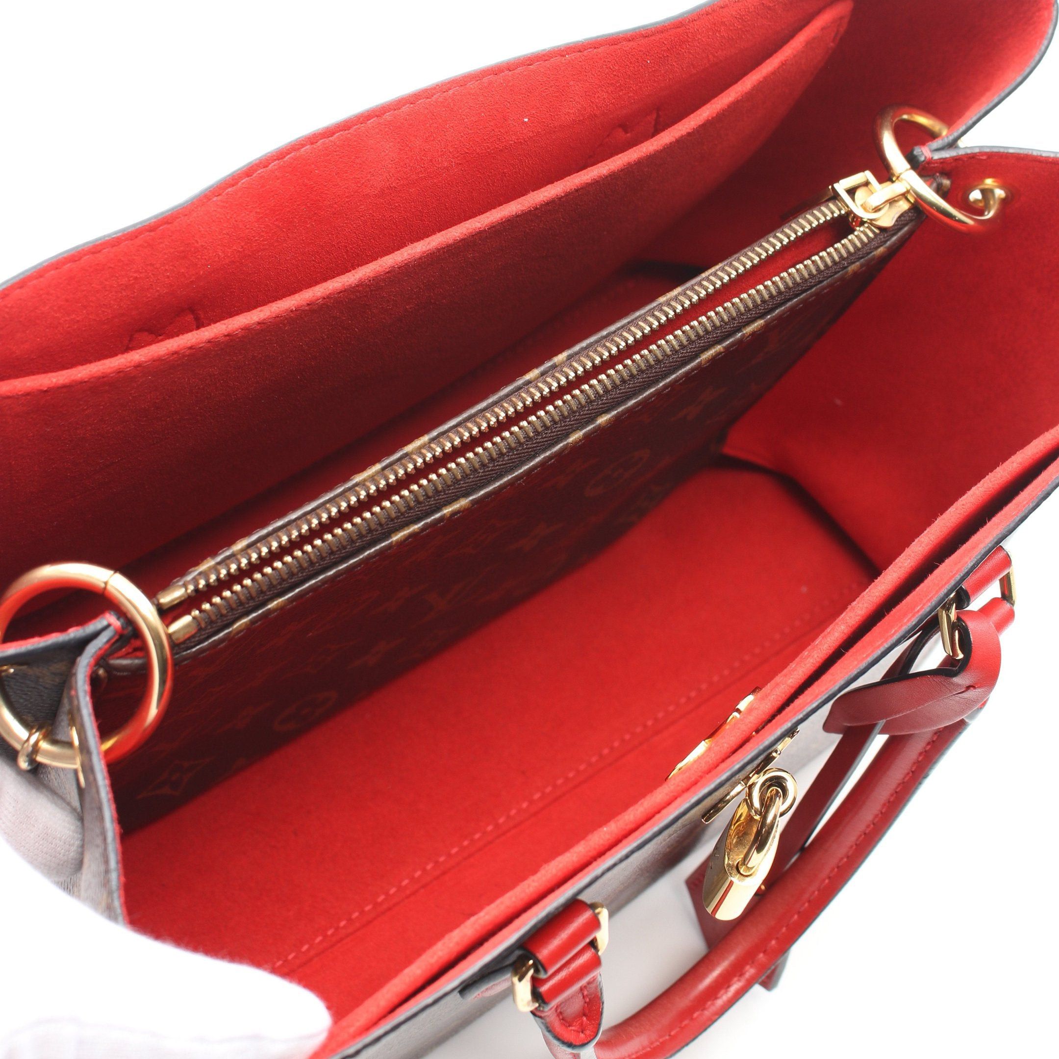 Louis Vuitton Louis Vuitton Flower Tote Monogram Coquelicot Handbag Bag Leather Brown Red Size ONE SIZE - 3 Thumbnail