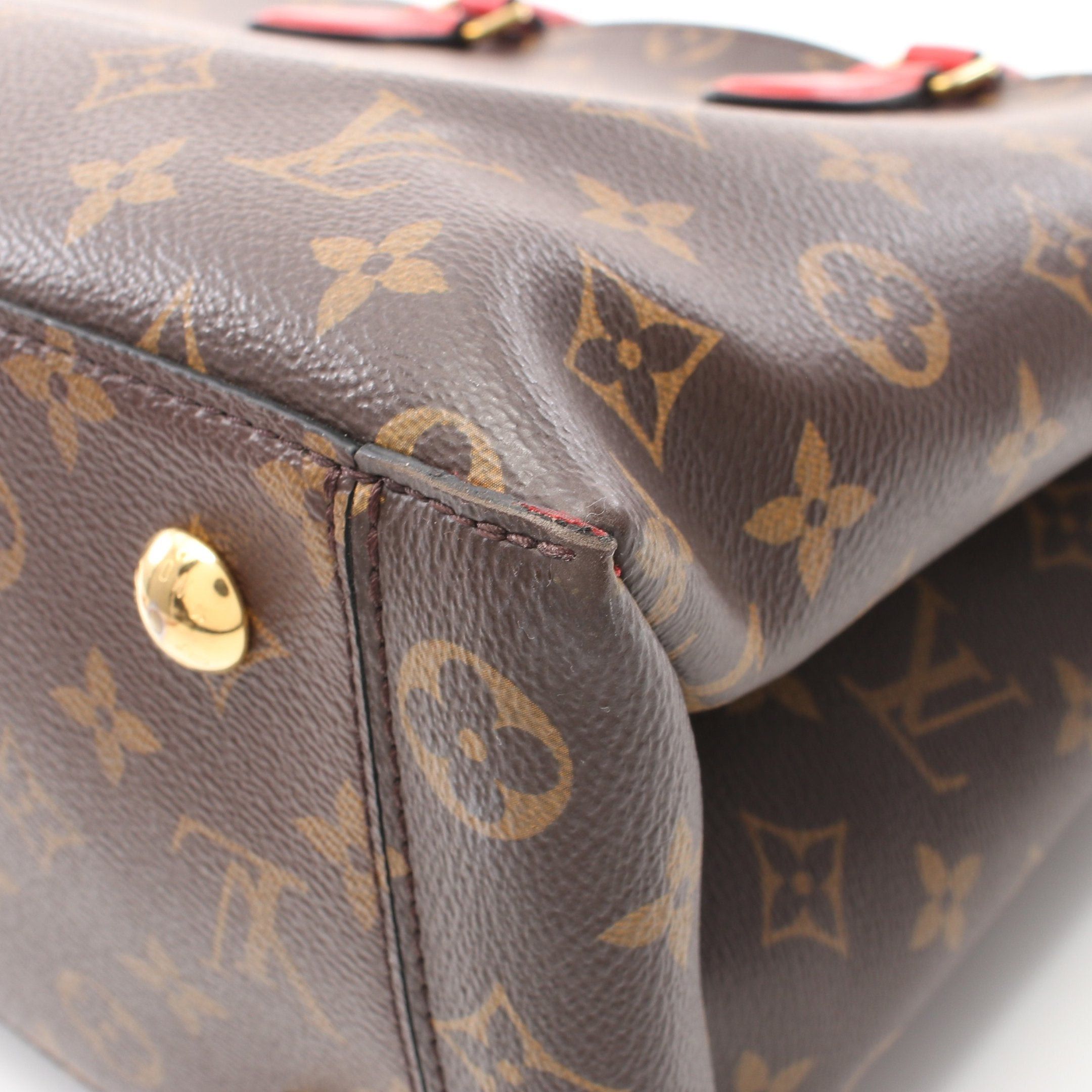 Louis Vuitton Louis Vuitton Flower Tote Monogram Coquelicot Handbag Bag Leather Brown Red Size ONE SIZE - 10 Thumbnail