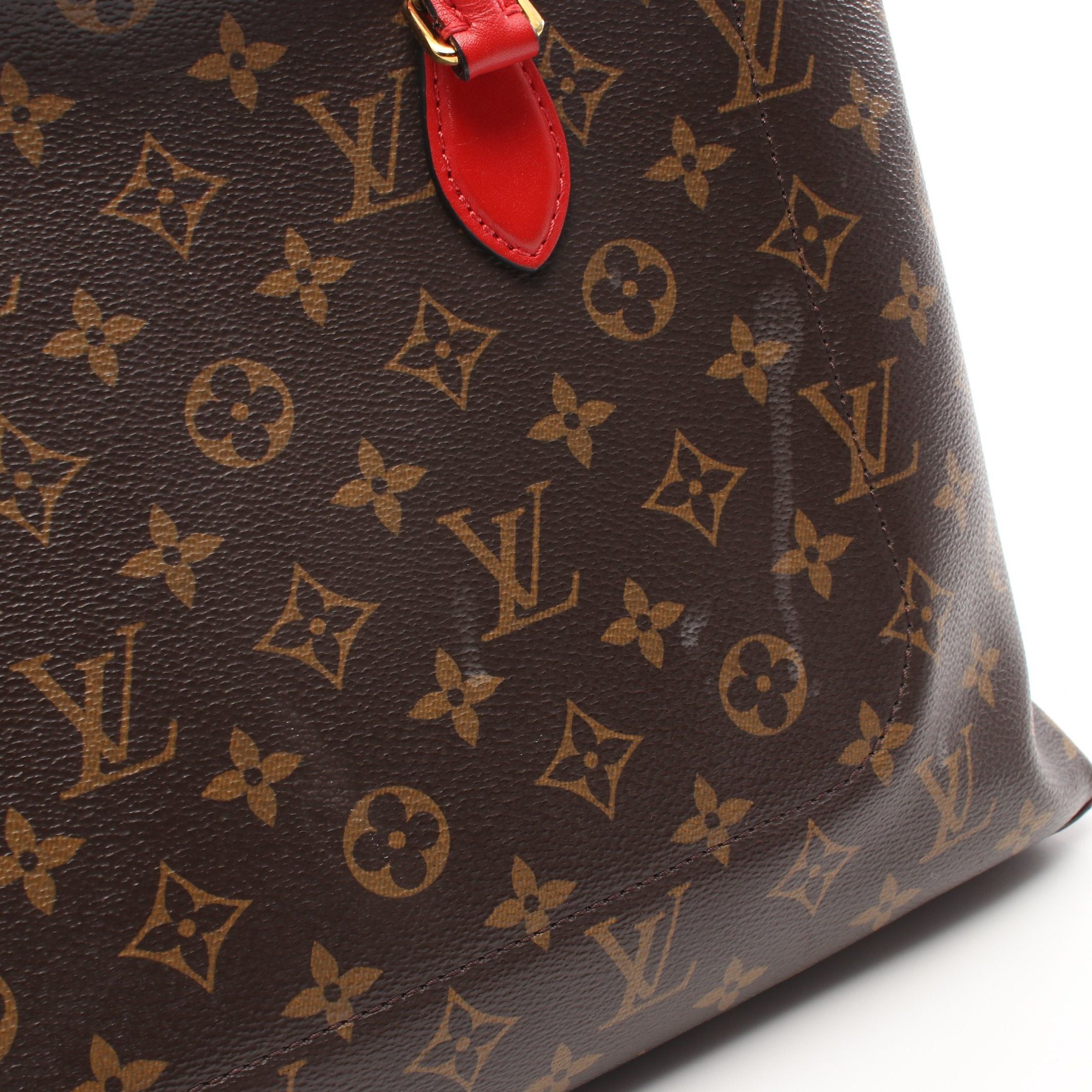 Louis Vuitton Louis Vuitton Flower Tote Monogram Coquelicot Handbag Bag Leather Brown Red Size ONE SIZE - 6 Thumbnail