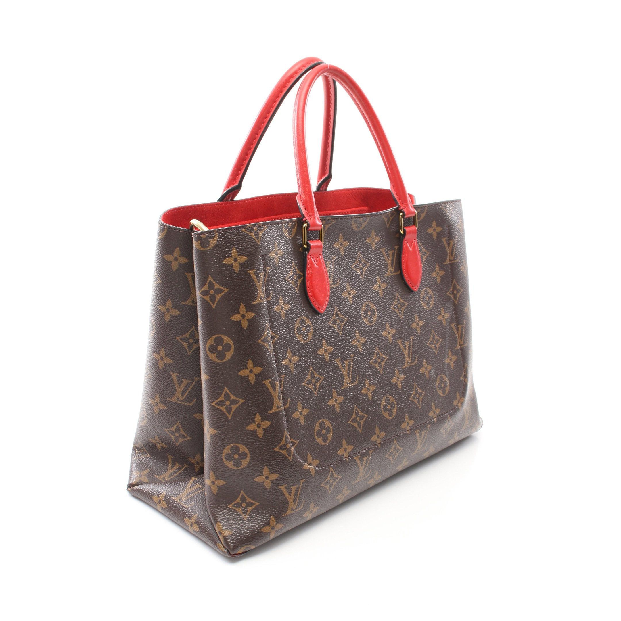 Louis Vuitton Louis Vuitton Flower Tote Monogram Coquelicot Handbag Bag Leather Brown Red Size ONE SIZE - 2 Thumbnail