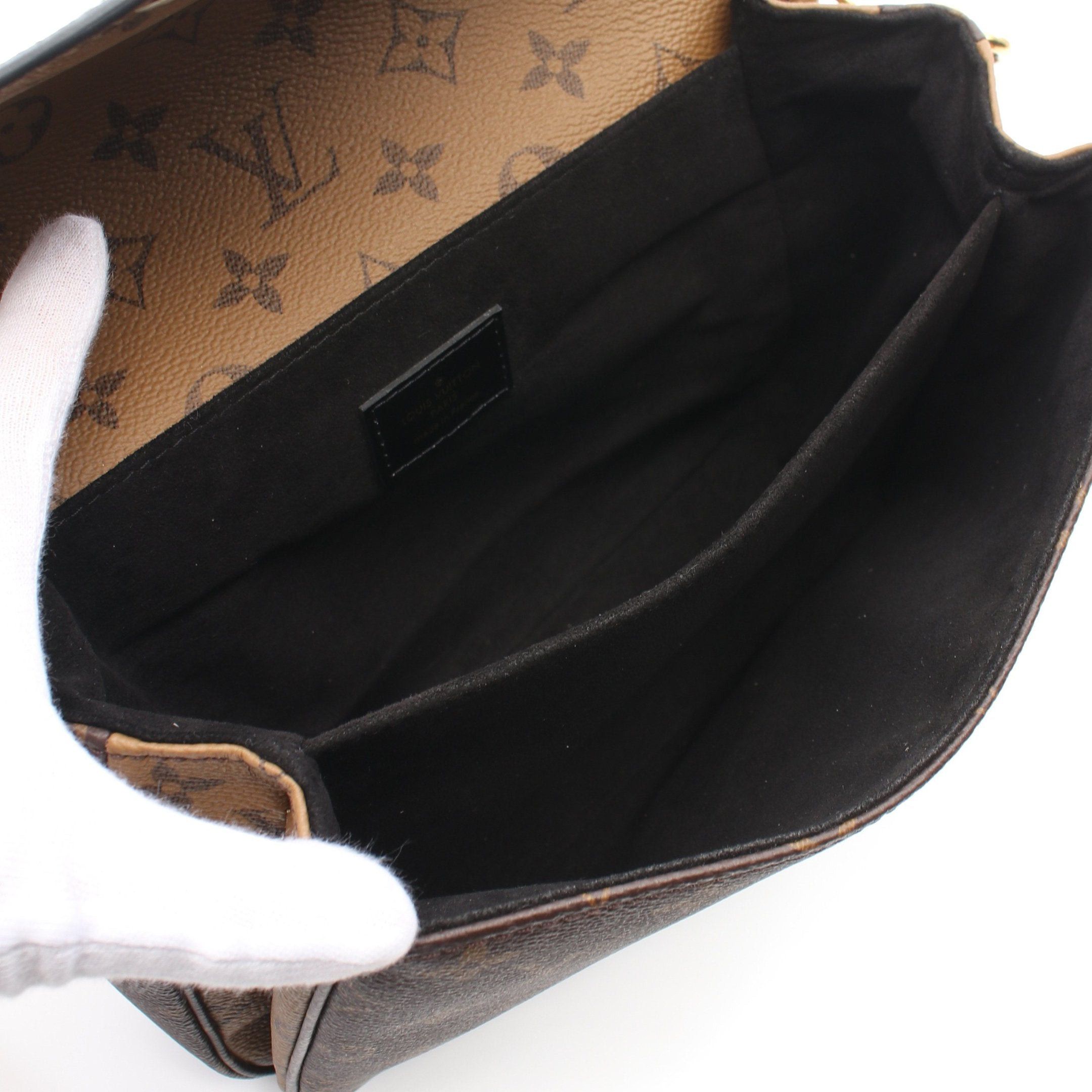 Louis Vuitton Louis Vuitton Pochette Metis Mm Monogram Reverse Handbag Leather Brown Black Size ONE SIZE - 3 Thumbnail
