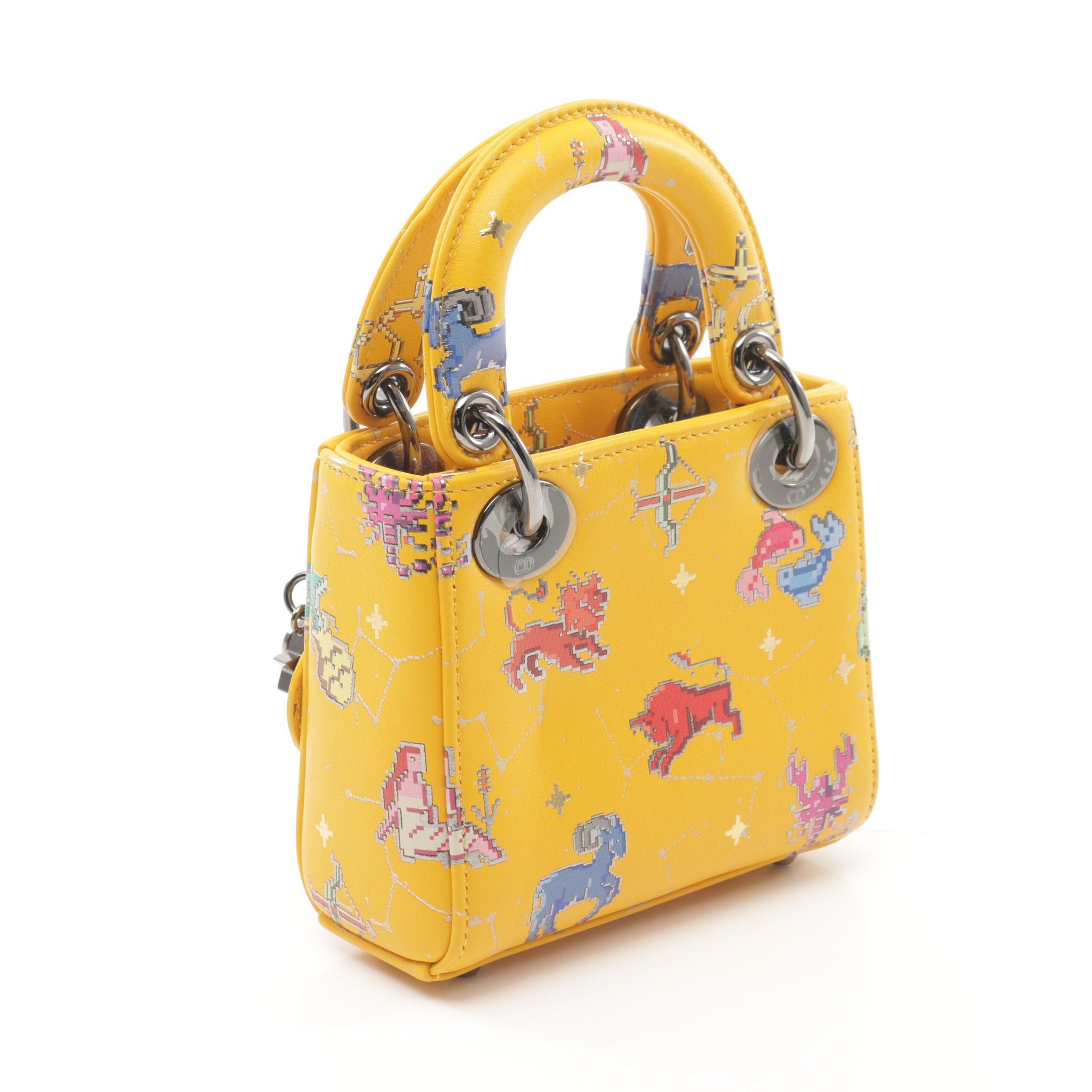 Dior Dior Lady Dior Micro Handbag Leather Orange Yellow Multicolor Size ONE SIZE - 2 Thumbnail