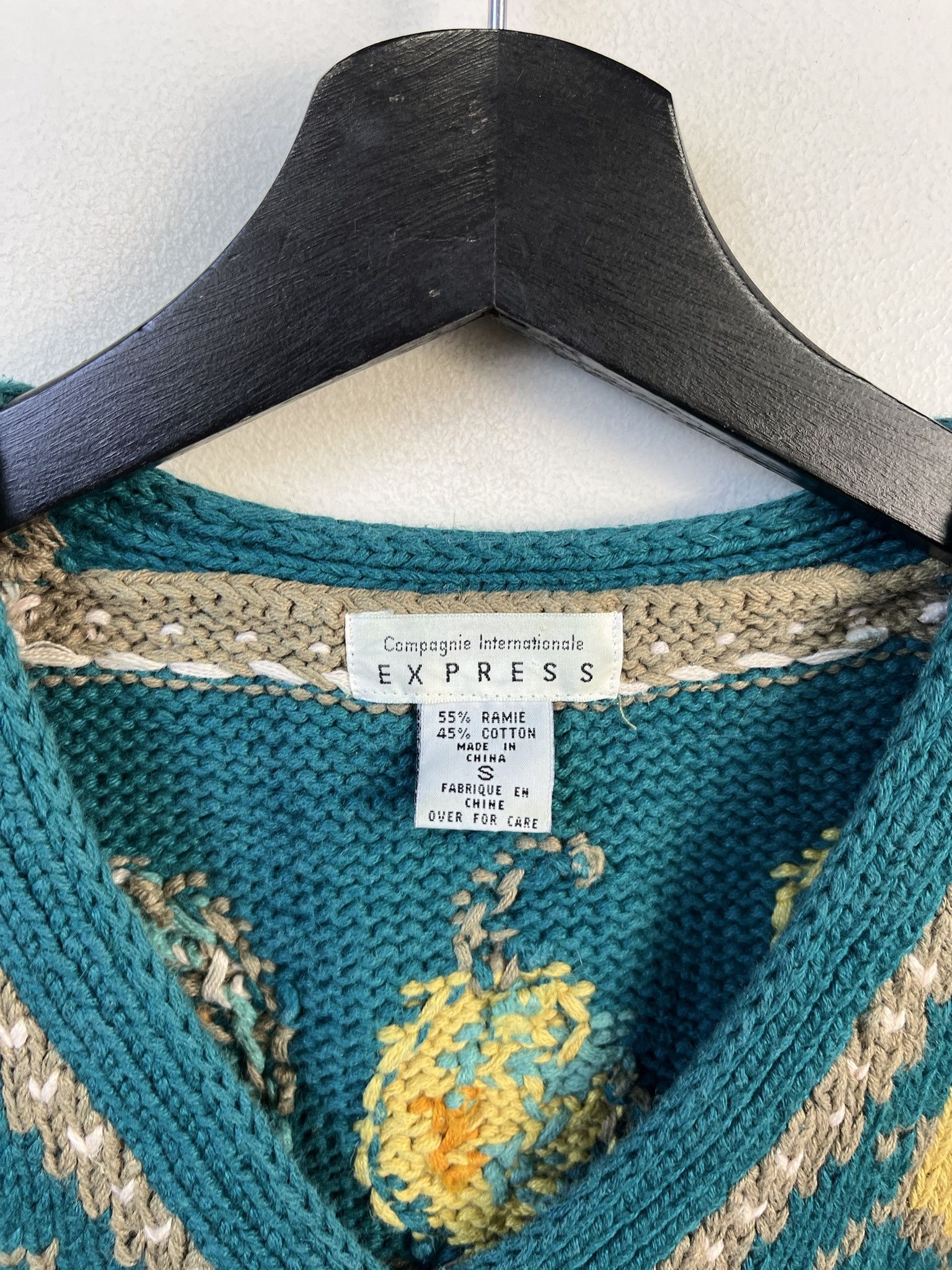 Other Vintage Knit Sweater 1990s Thick Knit Express Floral knit Sweater Size S Size US S / EU 44-46 / 1 - 2 Thumbnail