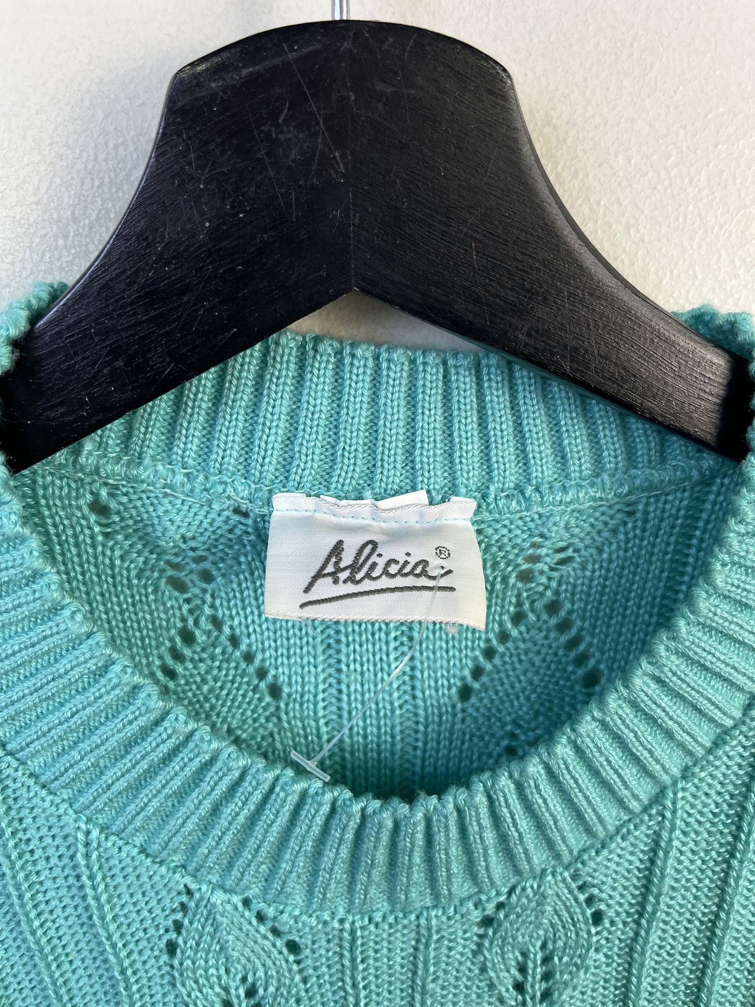 Other Vintage Knit Sweater 1990s Knit Ribbed Seafoam Knit Vest Size S Size US S / EU 44-46 / 1 - 2 Thumbnail