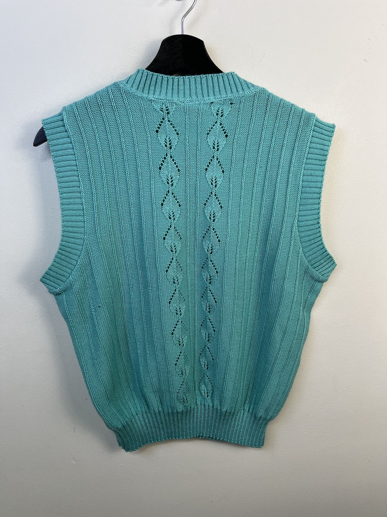 Other Vintage Knit Sweater 1990s Knit Ribbed Seafoam Knit Vest Size S Size US S / EU 44-46 / 1 - 3 Thumbnail