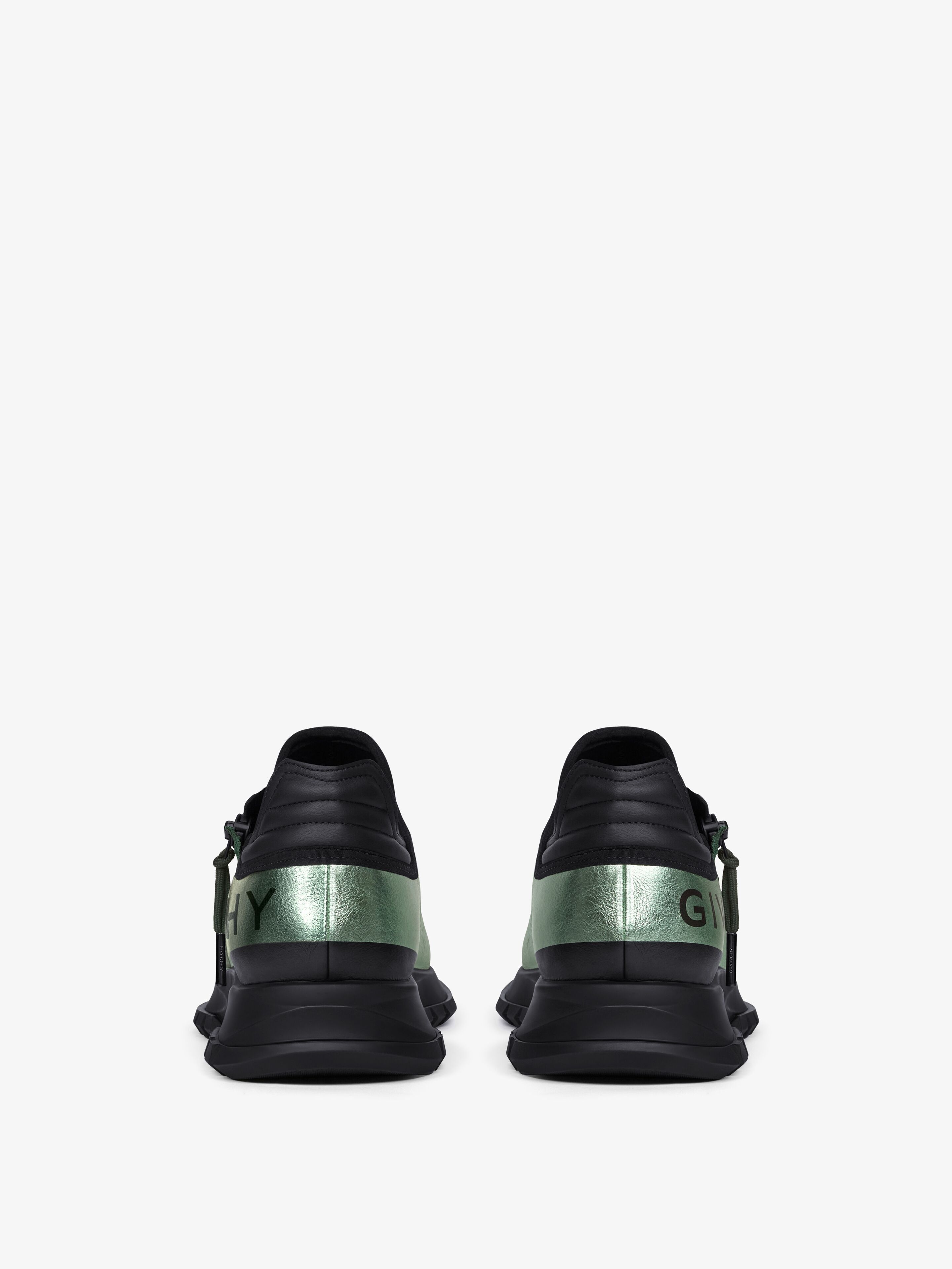 Givenchy SPECTRE RUNNERS Sneakers in Laminated Leather with Zip Green Size US 6 / EU 39 - 6 Thumbnail