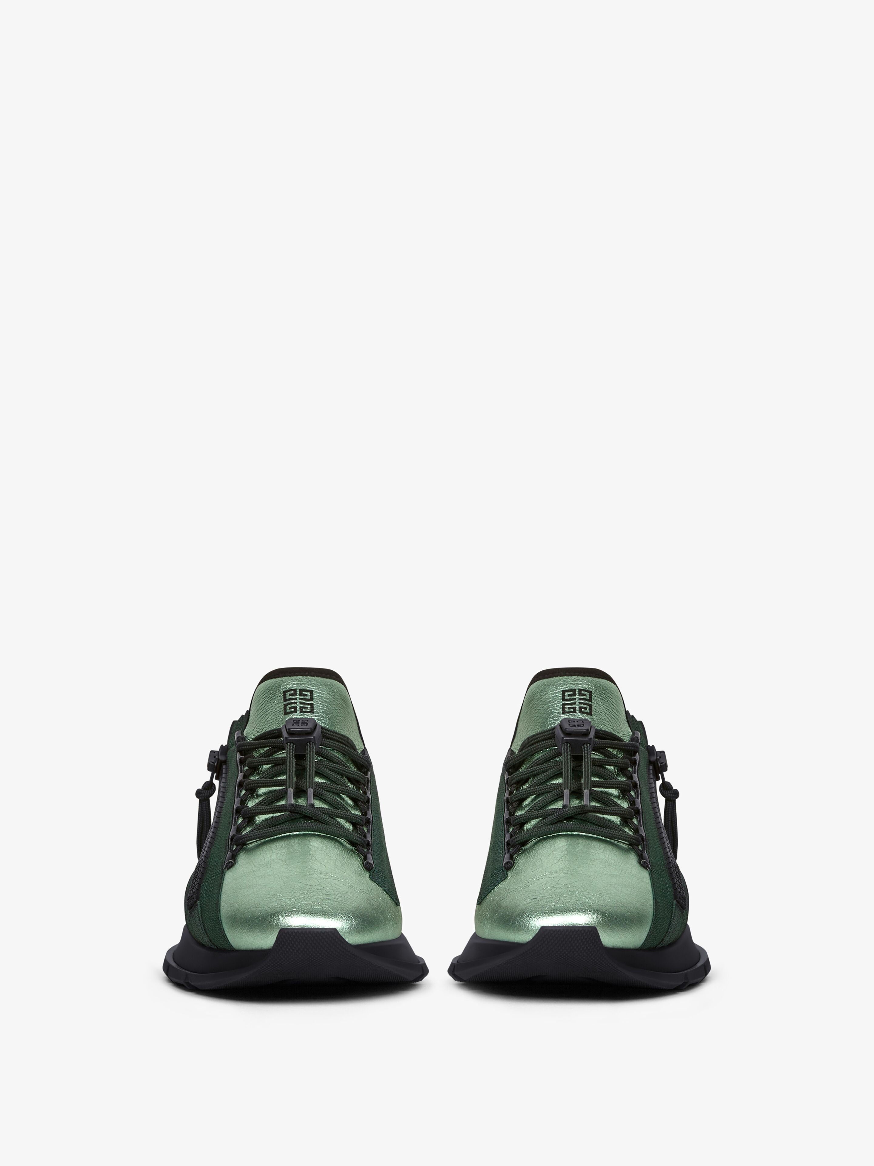 Givenchy SPECTRE RUNNERS Sneakers in Laminated Leather with Zip Green Size US 10 / EU 43 - 2 Thumbnail