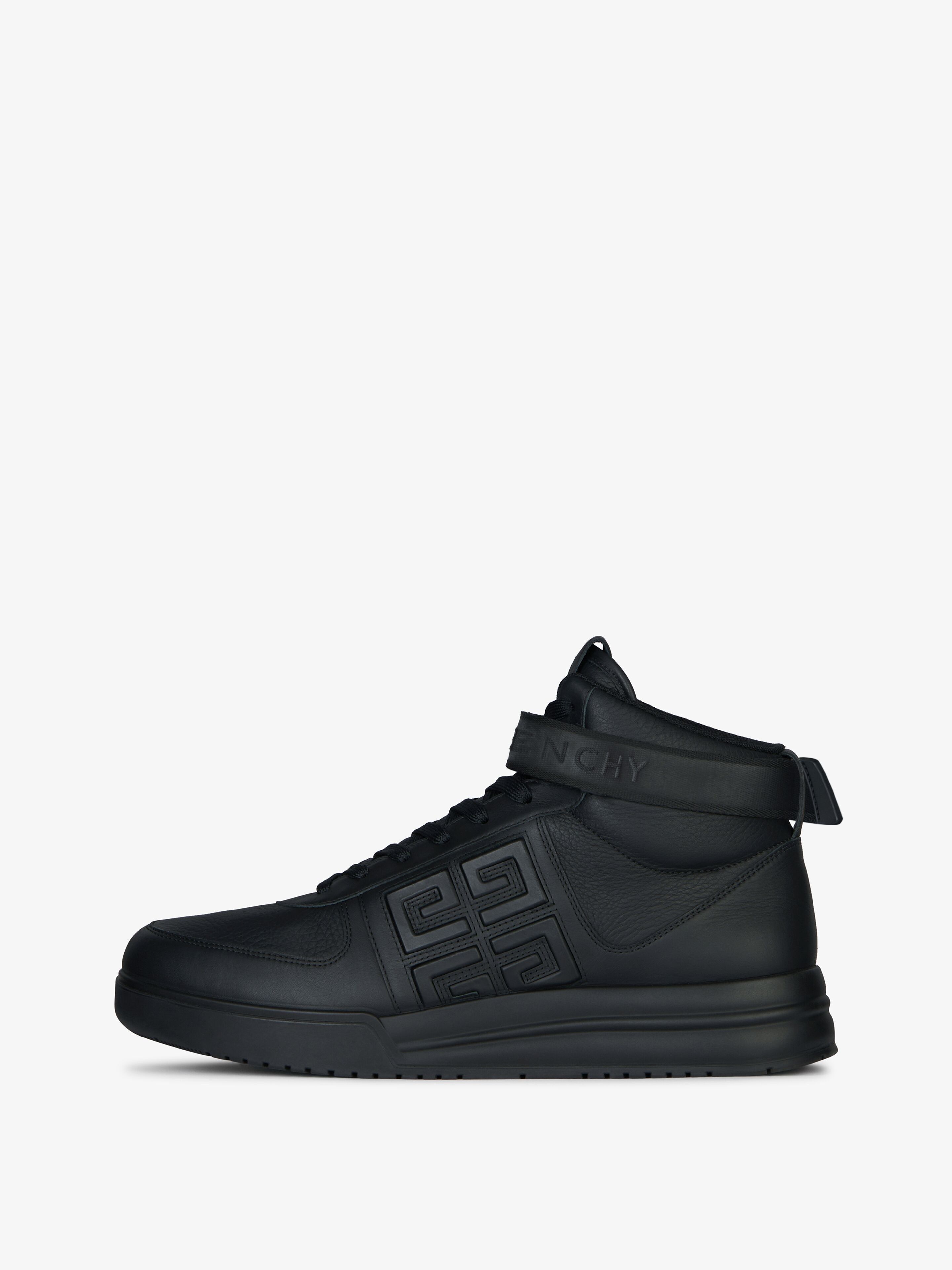 Givenchy G4 High Top Sneakers in Leather Black Size US 8 / EU 41 - 3 Thumbnail