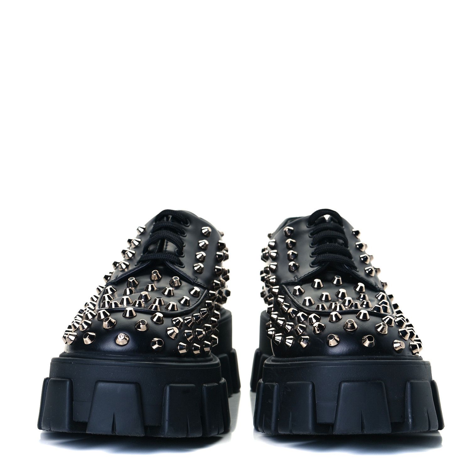 Leather Monolith Studded Loafer Shoes