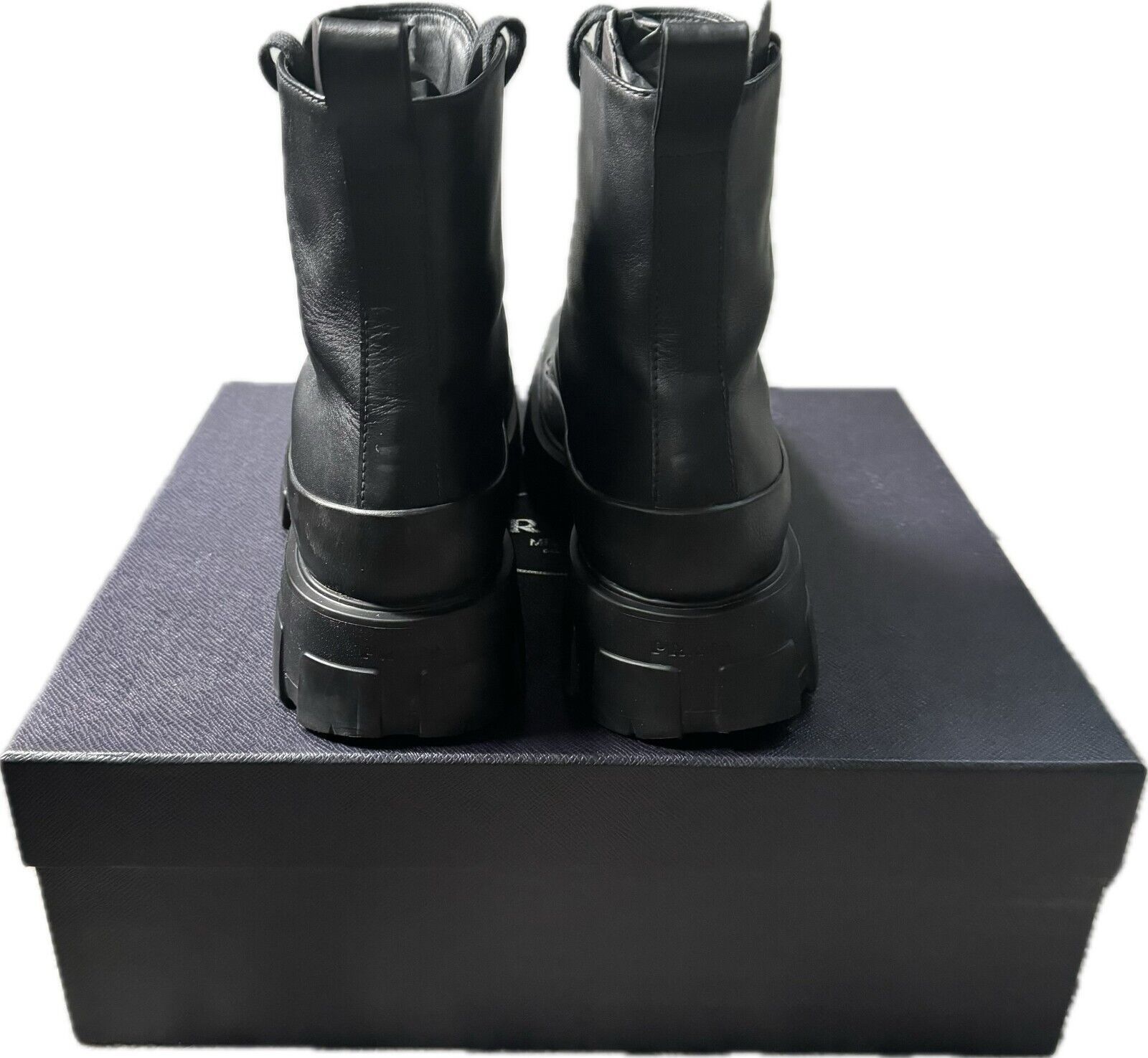 Prada Monolith Leather Lace Up Combat Boots Size US 11 / EU 44 - 4 Thumbnail