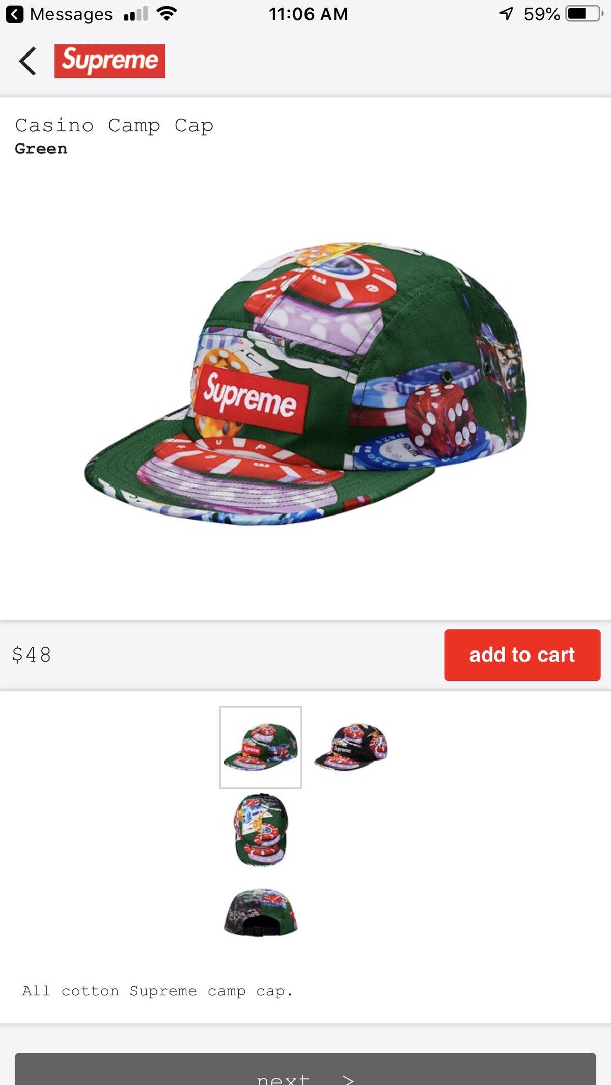 Supreme casino cap online