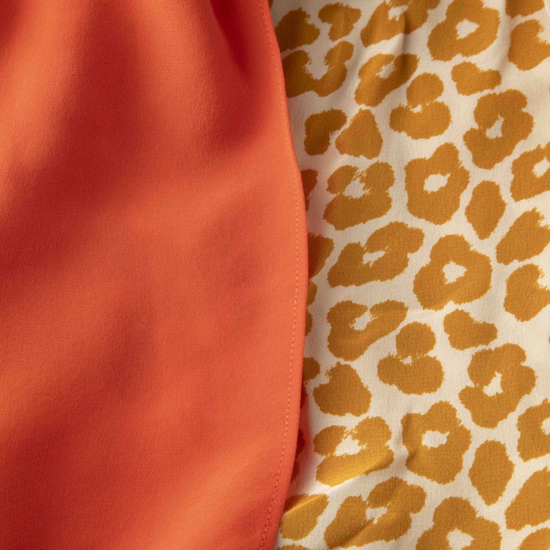 3.1 Phillip Lim Orange & Leopard Panel Silk Dress Size M / US 6-8 / IT 42-44 - 4 Thumbnail