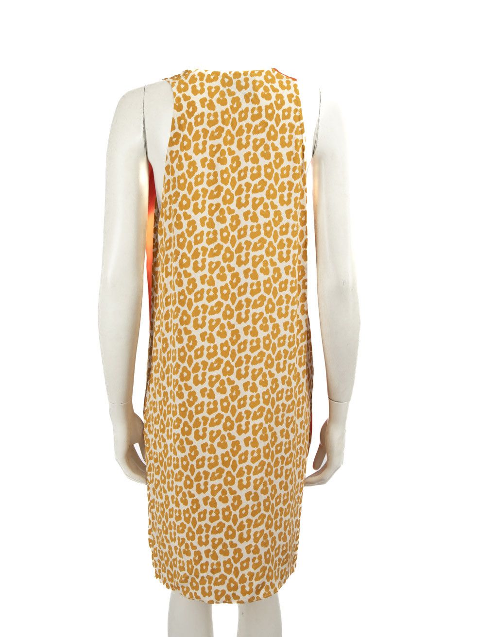 3.1 Phillip Lim Orange & Leopard Panel Silk Dress Size M / US 6-8 / IT 42-44 - 3 Thumbnail