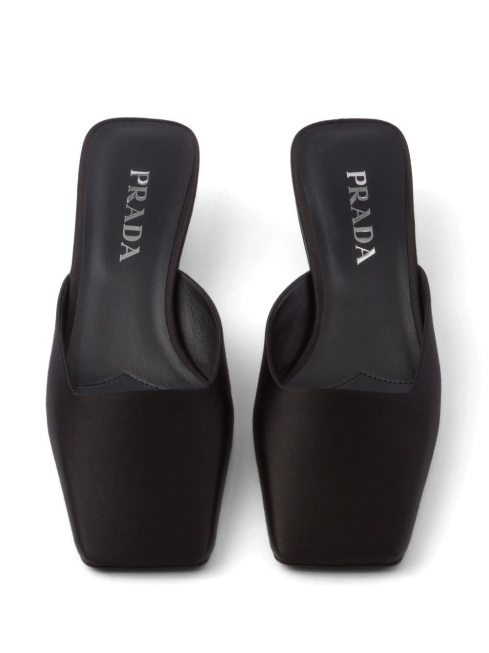 Prada $1.4K VALUE Prada Satin Square Toe Mule Sandals in black Size US 8.5 / IT 38.5 - 3 Thumbnail