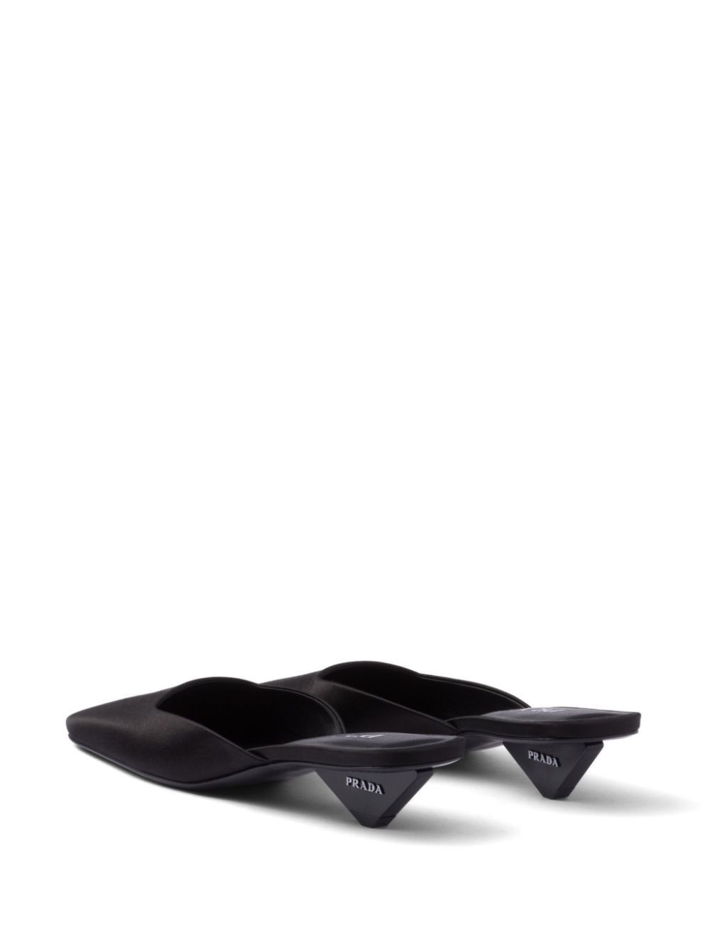 Prada $1.4K VALUE Prada Satin Square Toe Mule Sandals in black Size US 8.5 / IT 38.5 - 4 Thumbnail