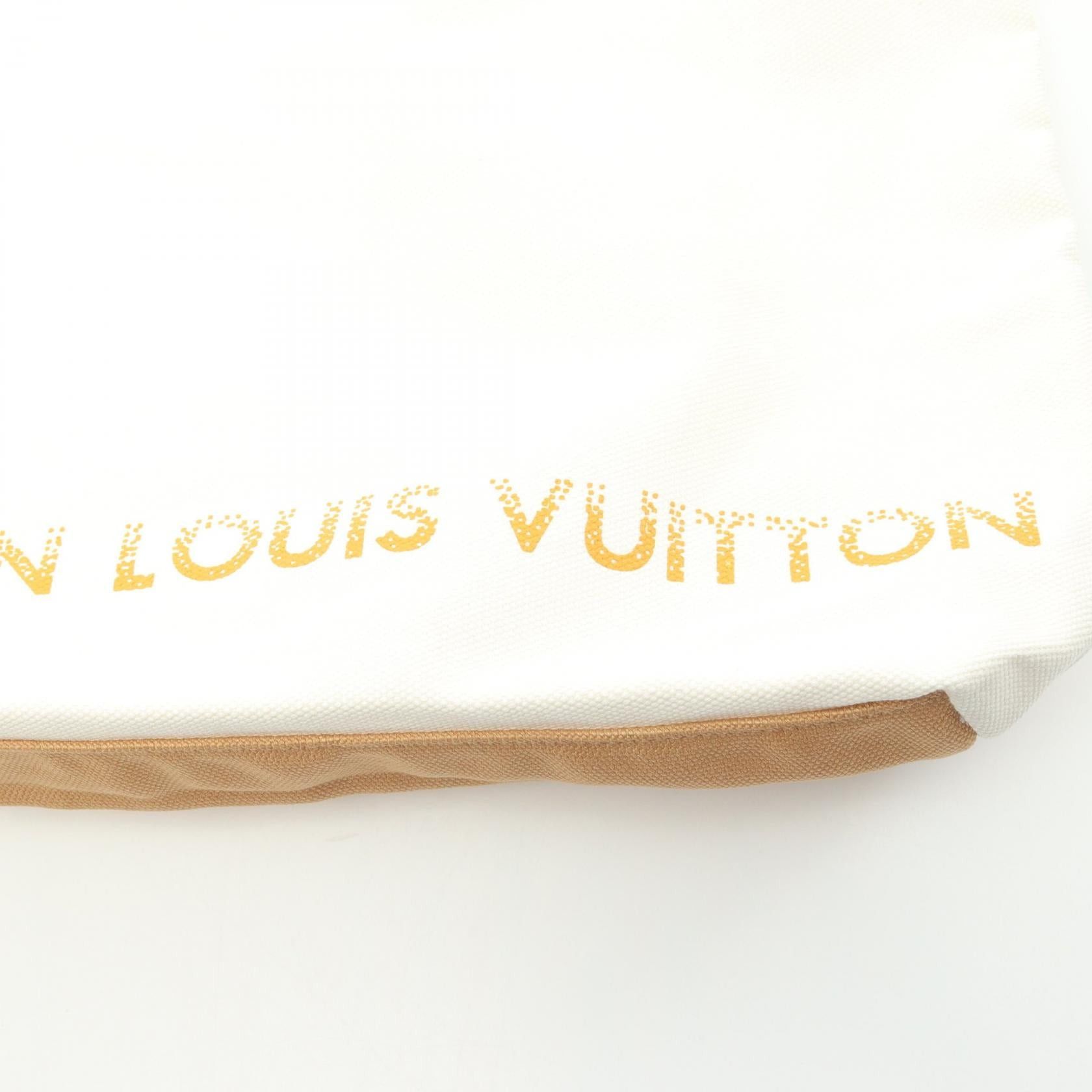Louis Vuitton Louis Vuitton Foundation Handbag Tote Bag Canvas White Brown Size ONE SIZE - 4 Thumbnail