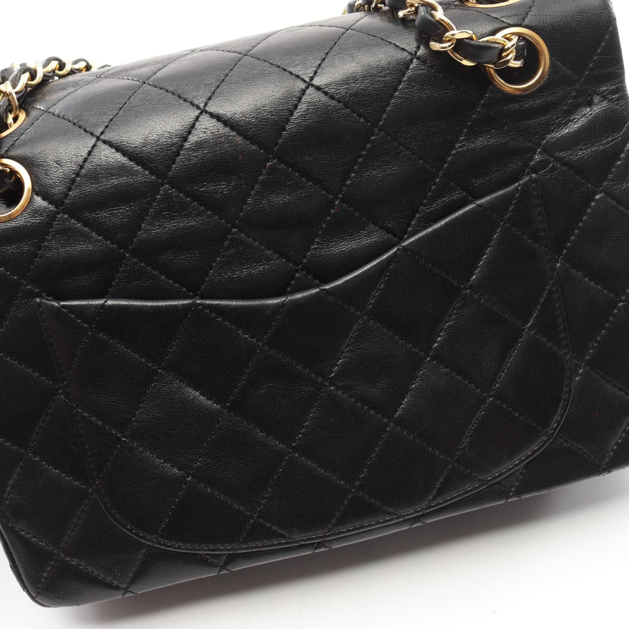 Chanel Chanel Matelasse Double Flap Chain Shoulder Bag Lambskin Black Gold Hardware Size ONE SIZE - 8 Thumbnail