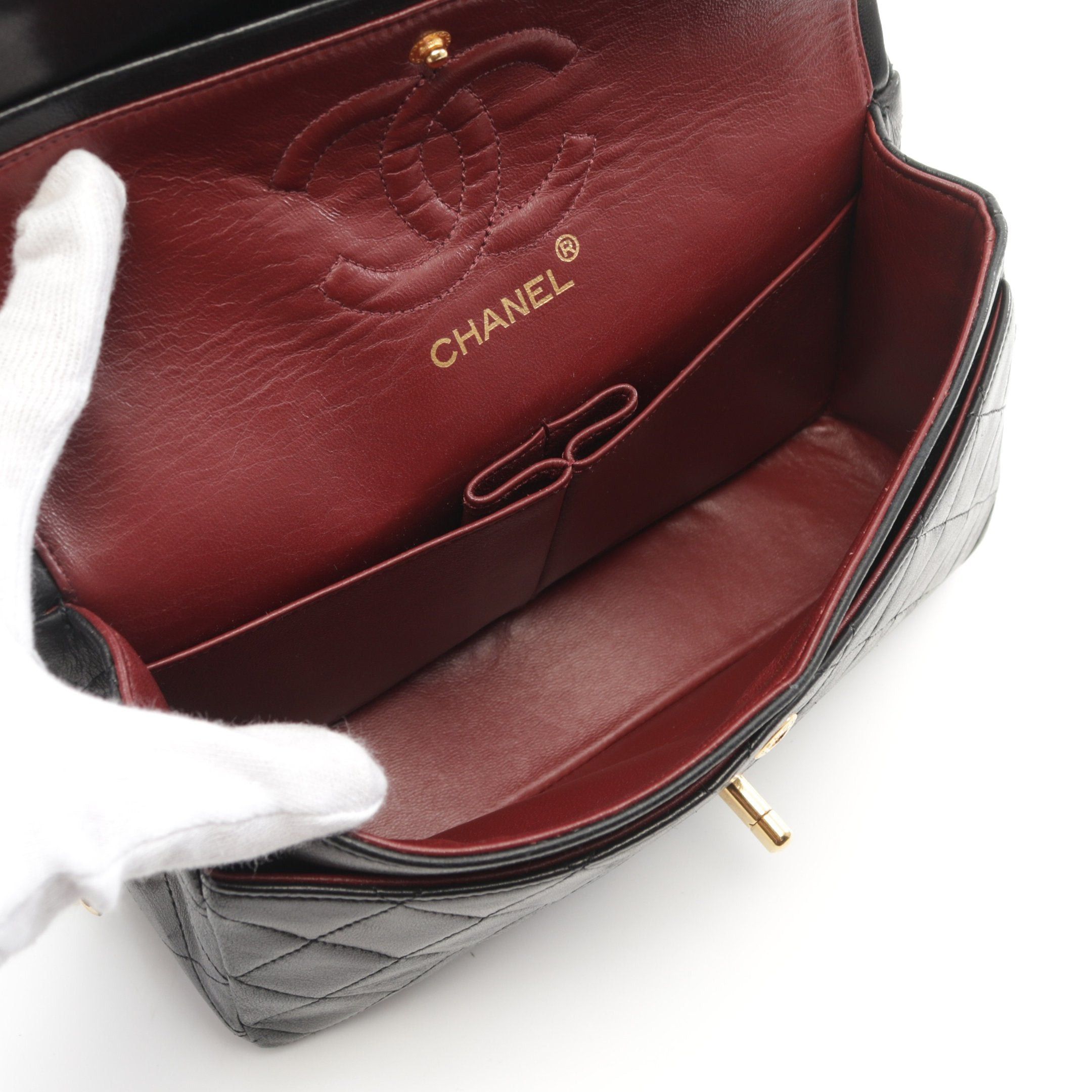 Chanel Chanel Matelasse Double Flap Chain Shoulder Bag Lambskin Black Gold Hardware Size ONE SIZE - 3 Thumbnail