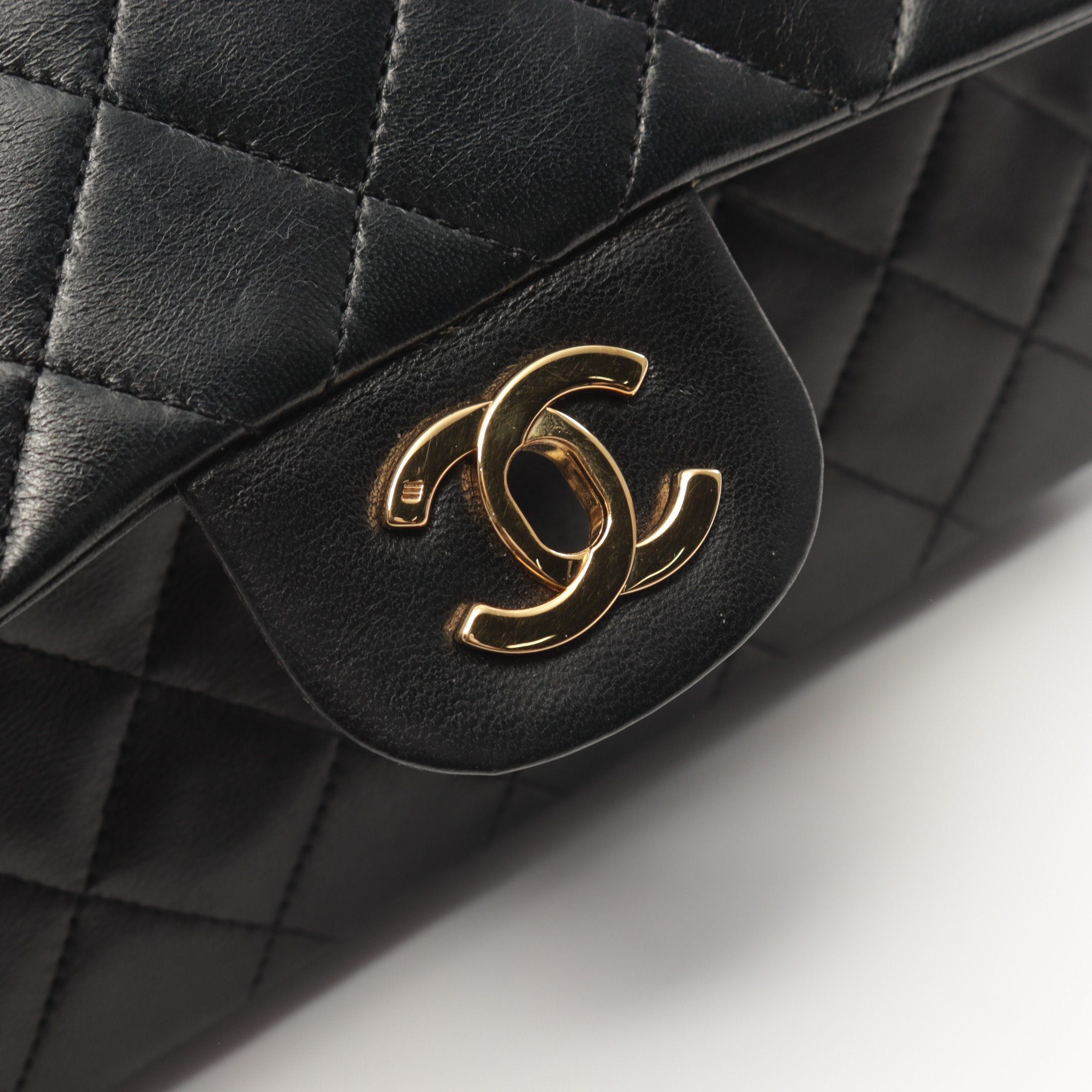 Chanel Chanel Matelasse Double Flap Chain Shoulder Bag Lambskin Black Gold Hardware Size ONE SIZE - 10 Thumbnail