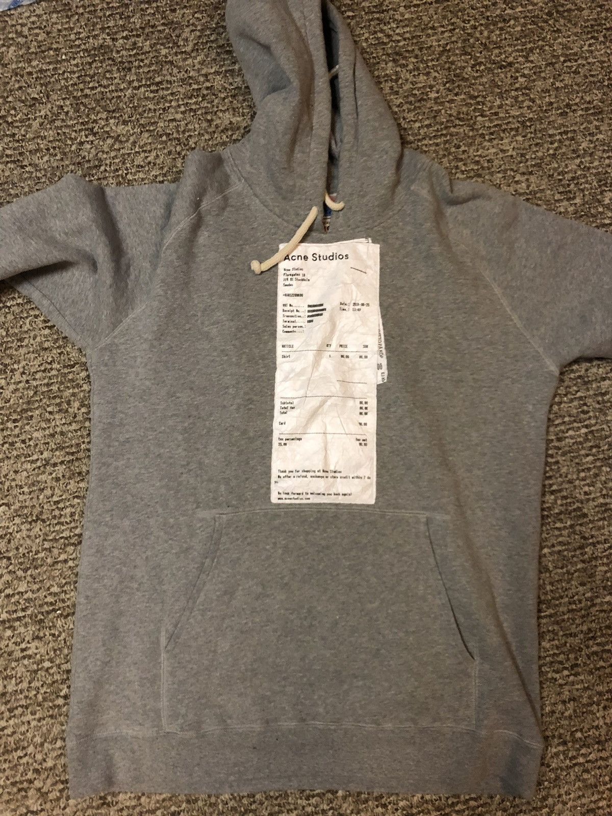 Acne studios receipt hoodie hotsell