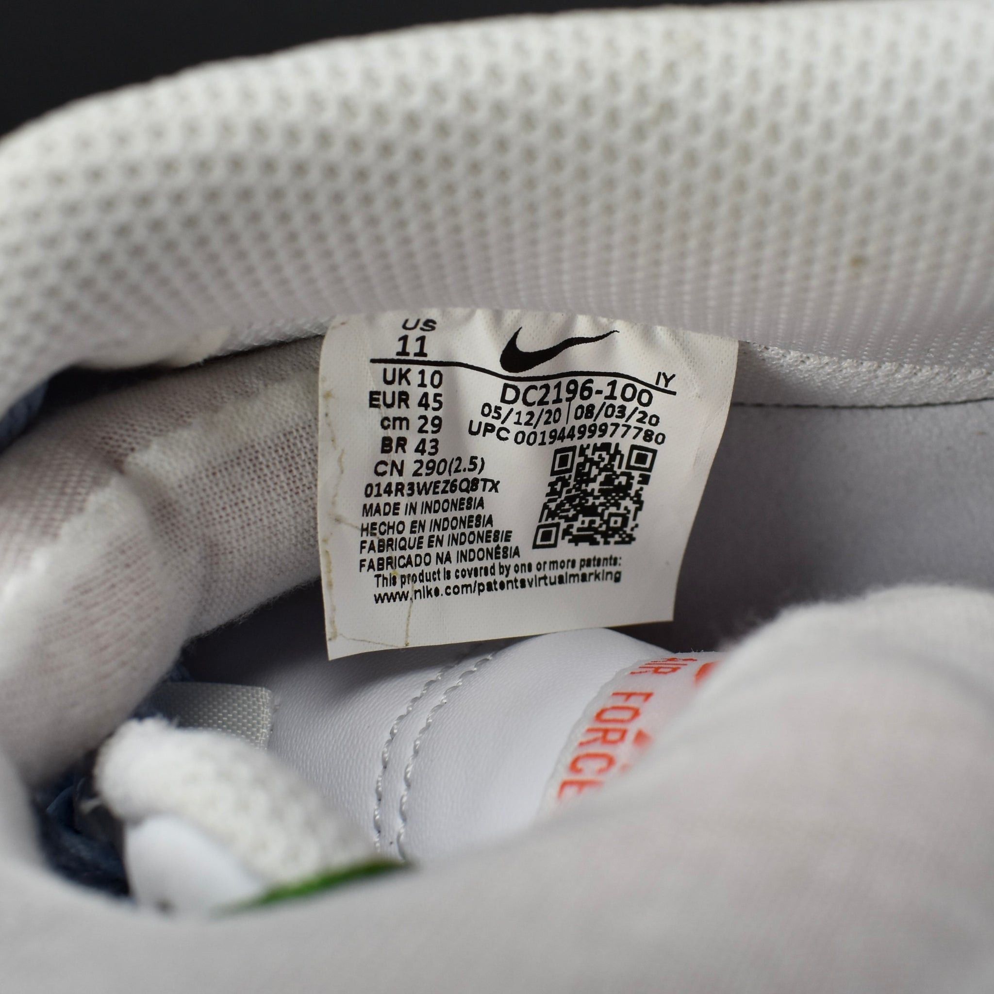 Nike Nike Air Force 1 07 LV8 Kindness Day Sneakers 2020 Size US 11 / EU 44 - 14 Thumbnail