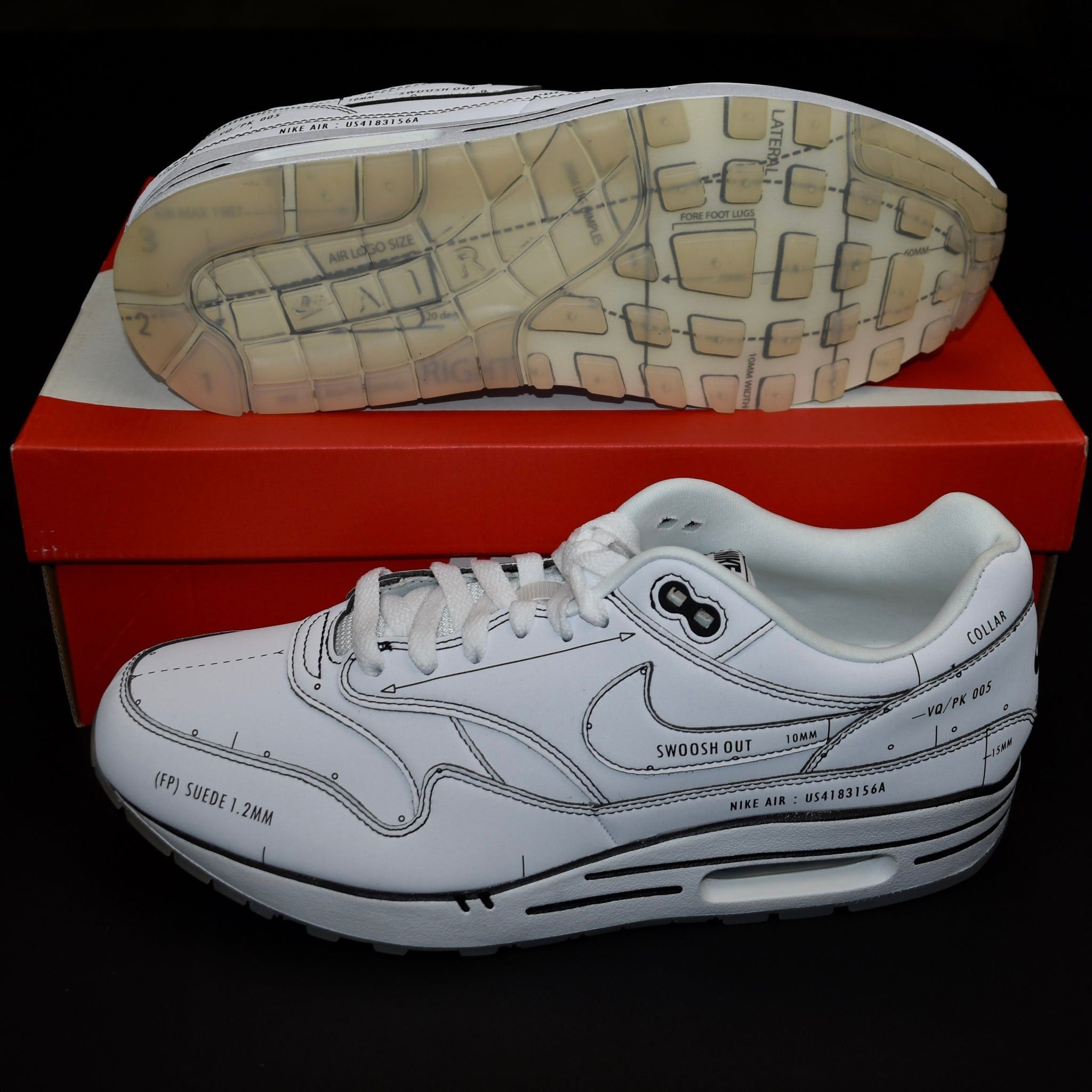 Nike Nike Air Max 1 Sketch to Shelf Tinker Schematic White Size US 10 / EU 43 - 2 Thumbnail