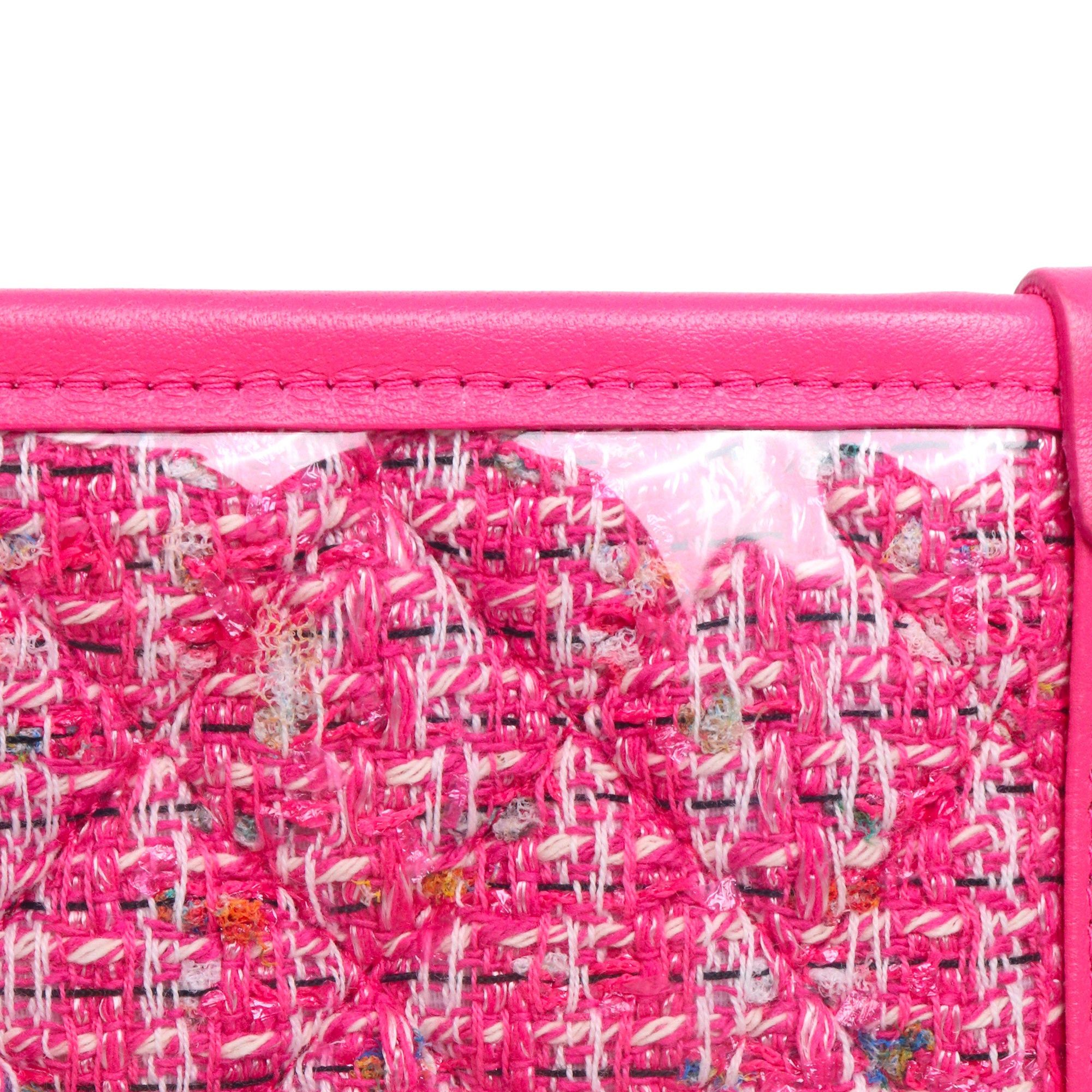 Chanel CHANEL - Chanel CHA NEL clutch in PVC and pink tweed Size ONE SIZE - 5 Thumbnail