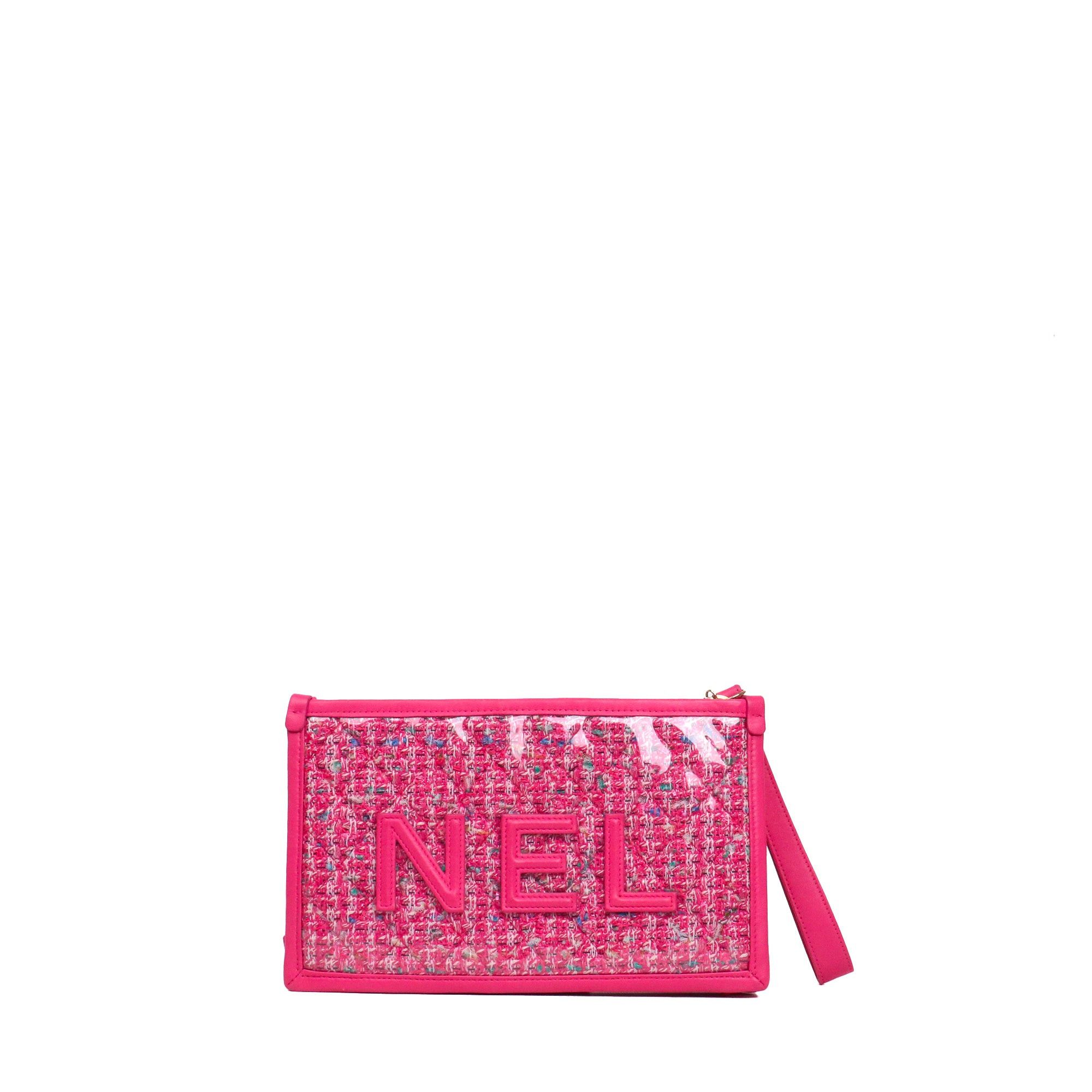 Chanel CHANEL - Chanel CHA NEL clutch in PVC and pink tweed Size ONE SIZE - 2 Thumbnail