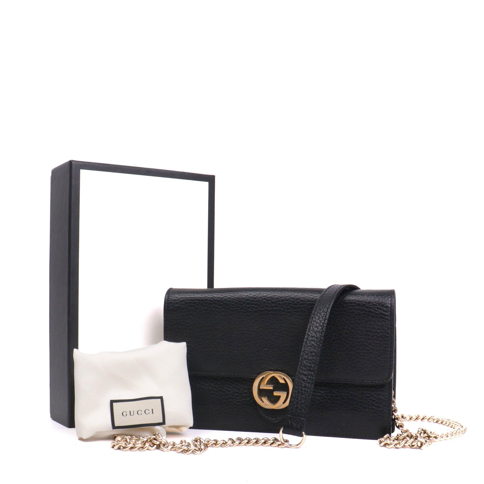 Gucci GUCCI - Gucci Interlocking shoulder bag in black grained leather Size ONE SIZE - 8 Thumbnail