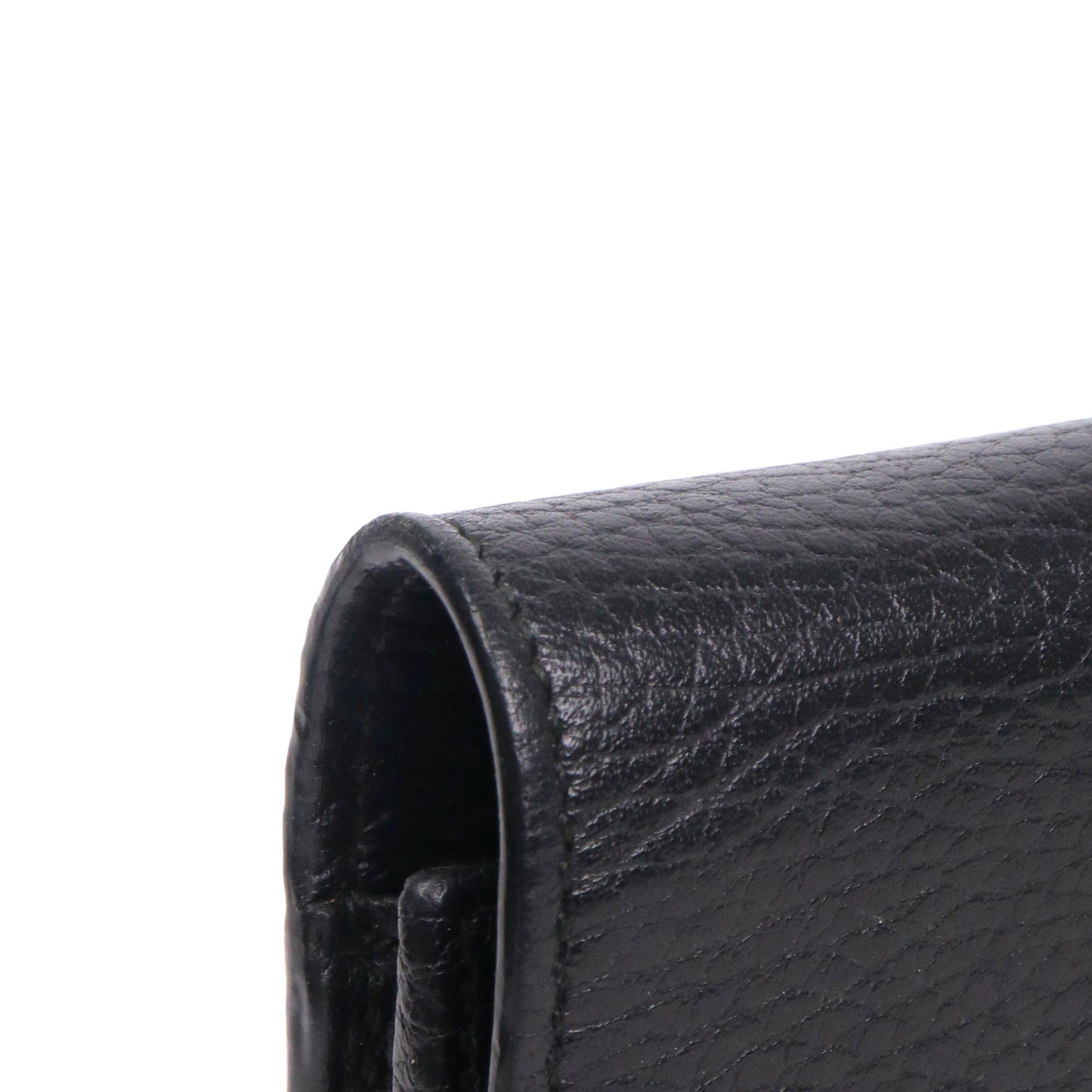 Gucci GUCCI - Gucci Interlocking shoulder bag in black grained leather Size ONE SIZE - 4 Thumbnail